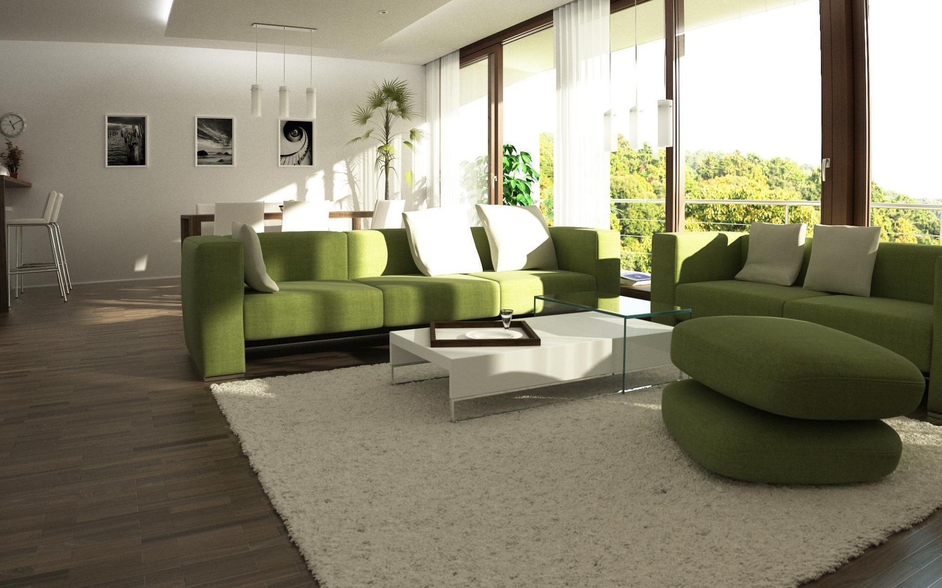 Зеленые диваны