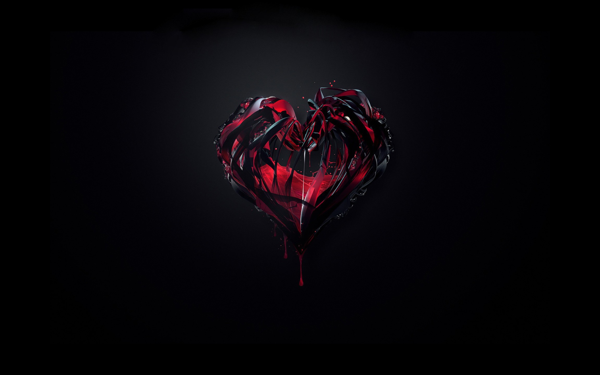 	   Heart on a black background
