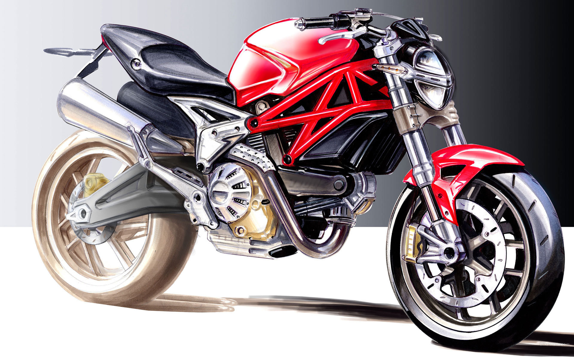 Красивый мотоцикл в москве Ducati Monster 1200