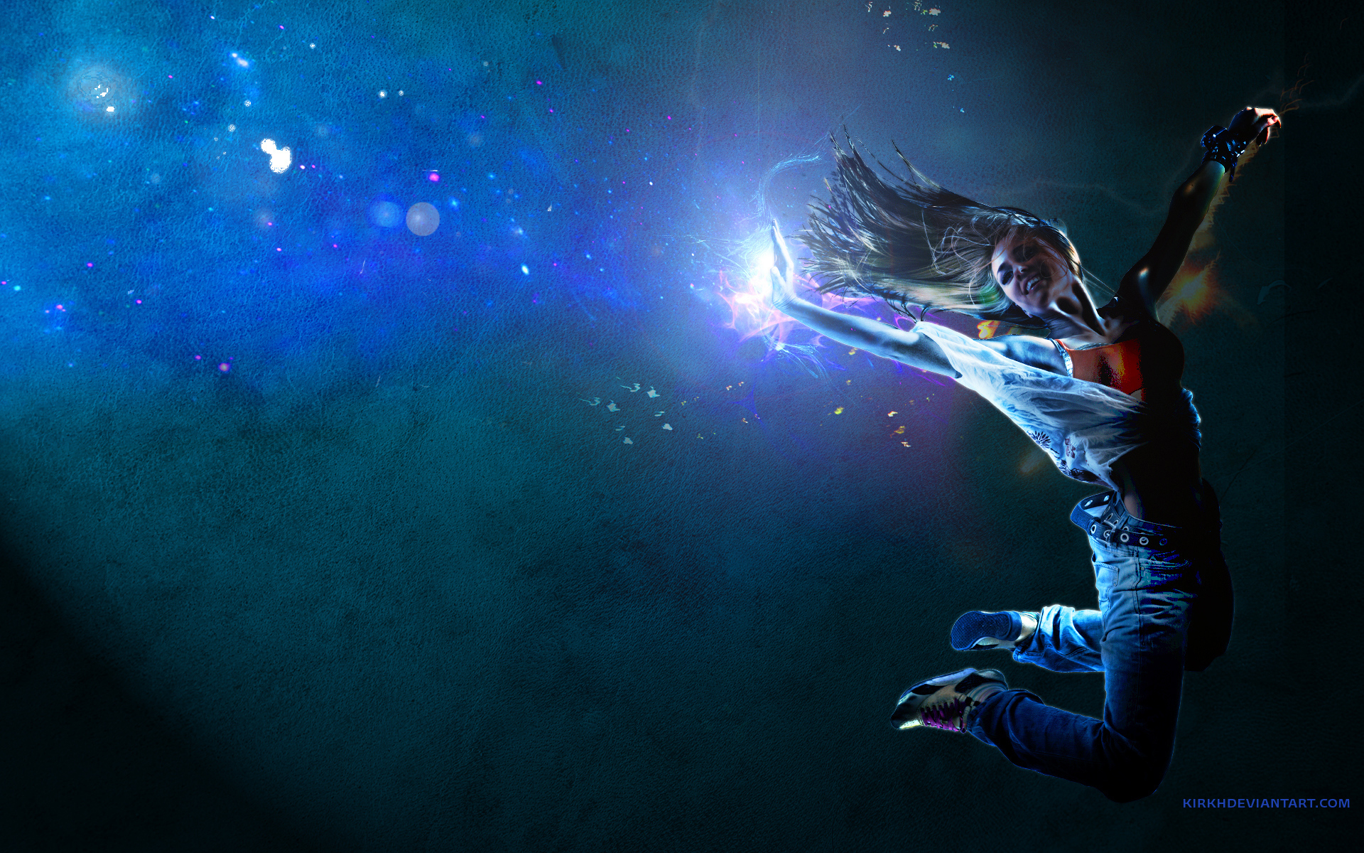 Танцовщица на фоне звезд