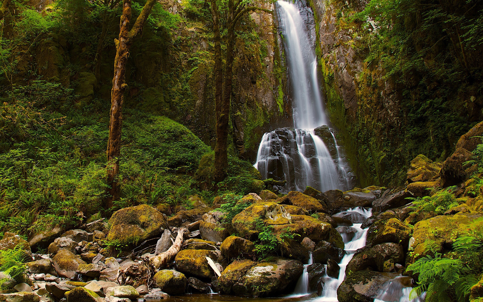 Водопад со скалы