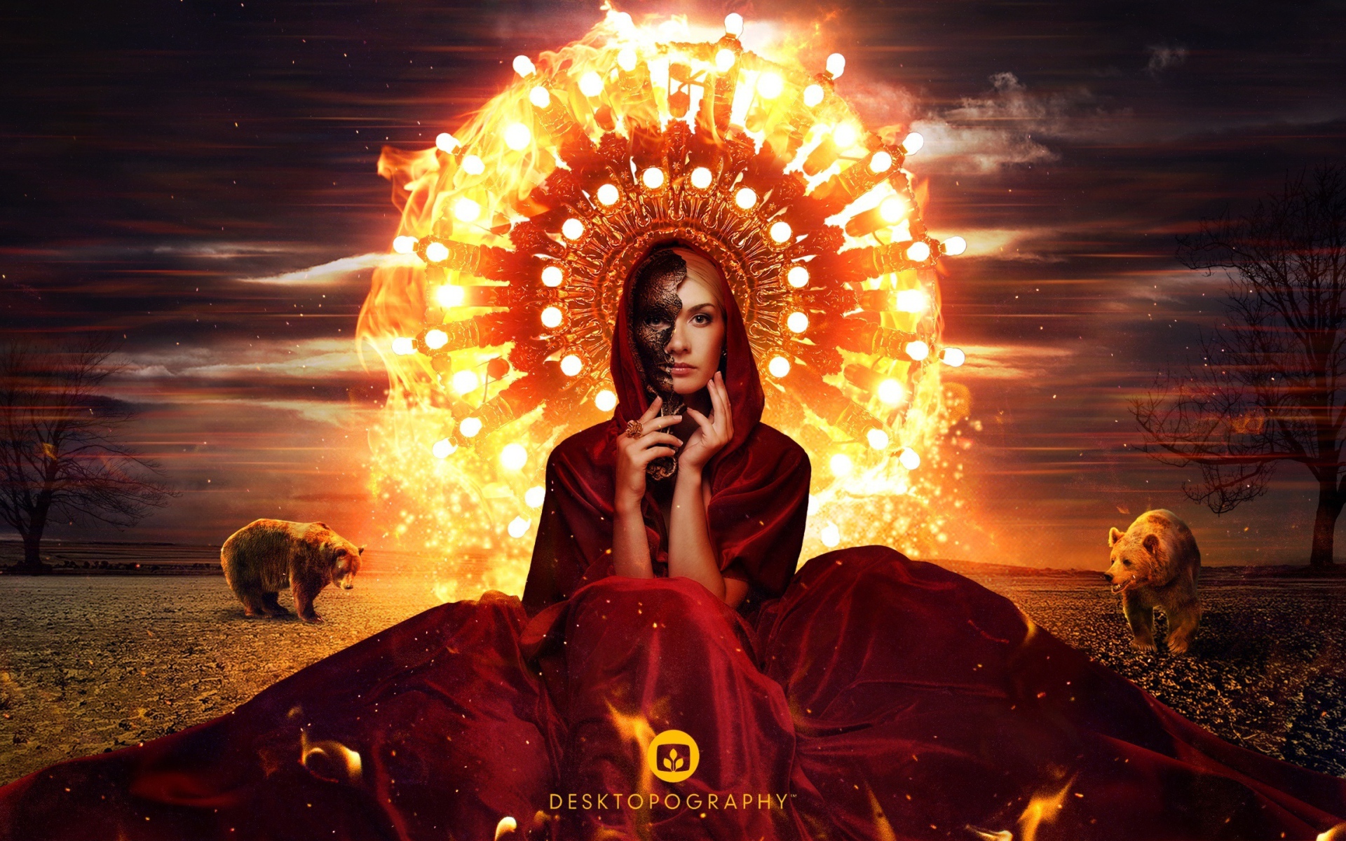 Девушка и медведи