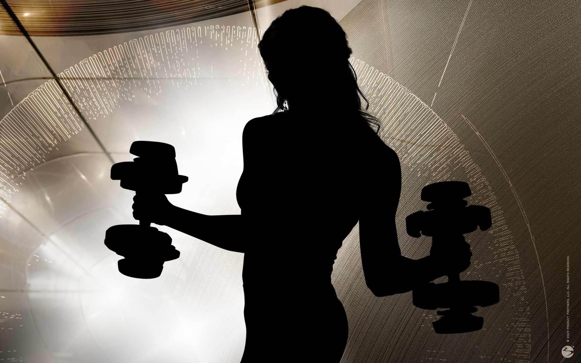 Силуэт девушки занимающейся фитнесом