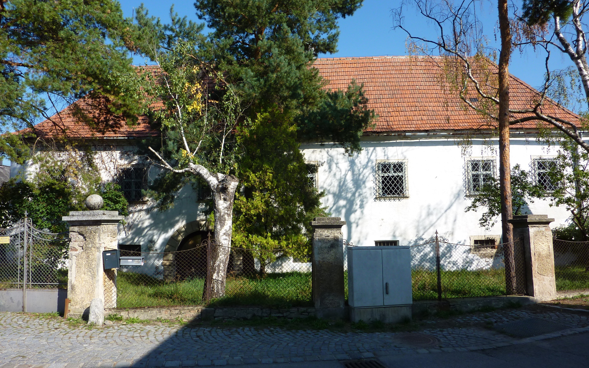 Дерево у дома в городе Лэнгенфельд, Австрия