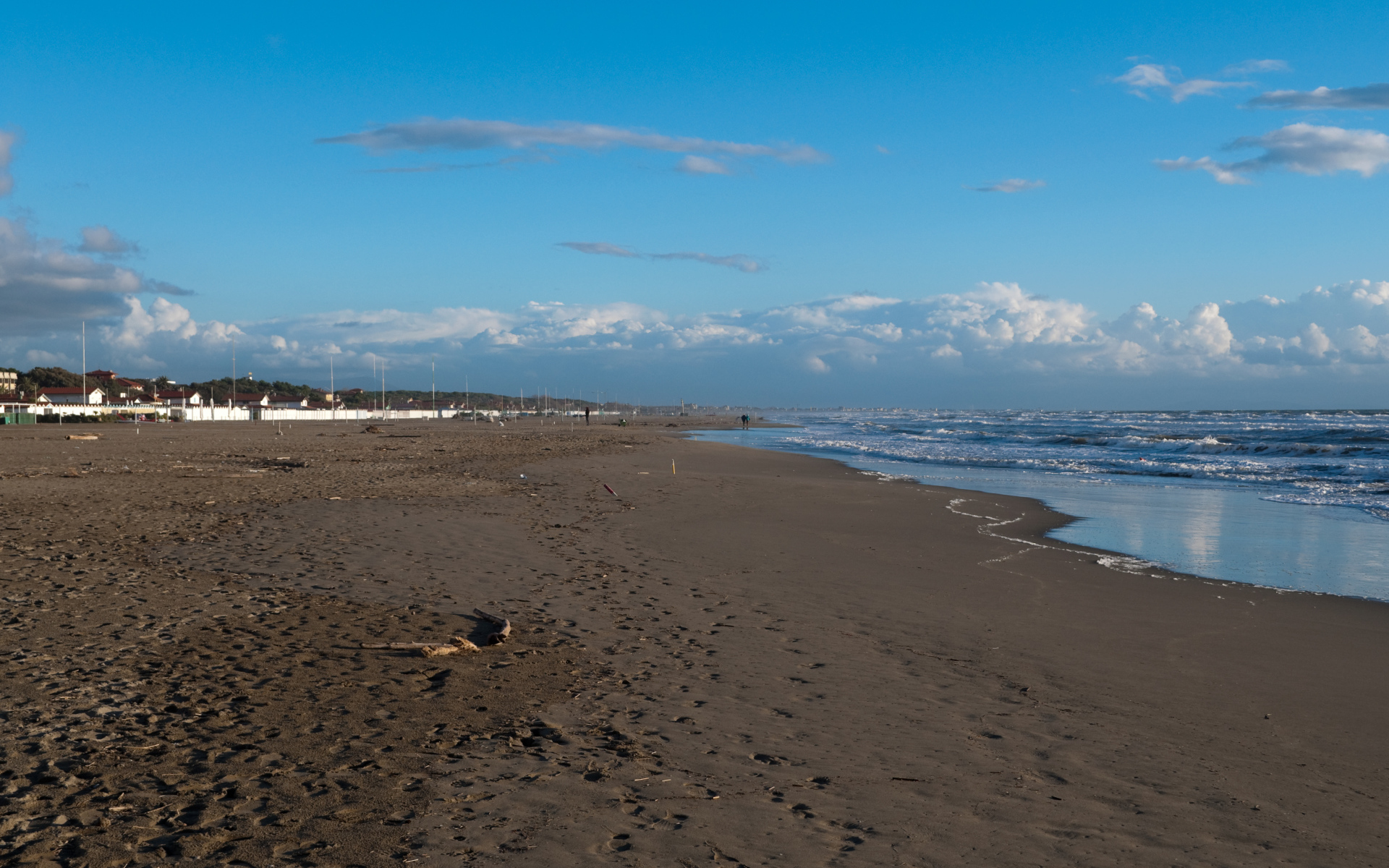 The beach at the resort of Forte dei Marmi, Italy