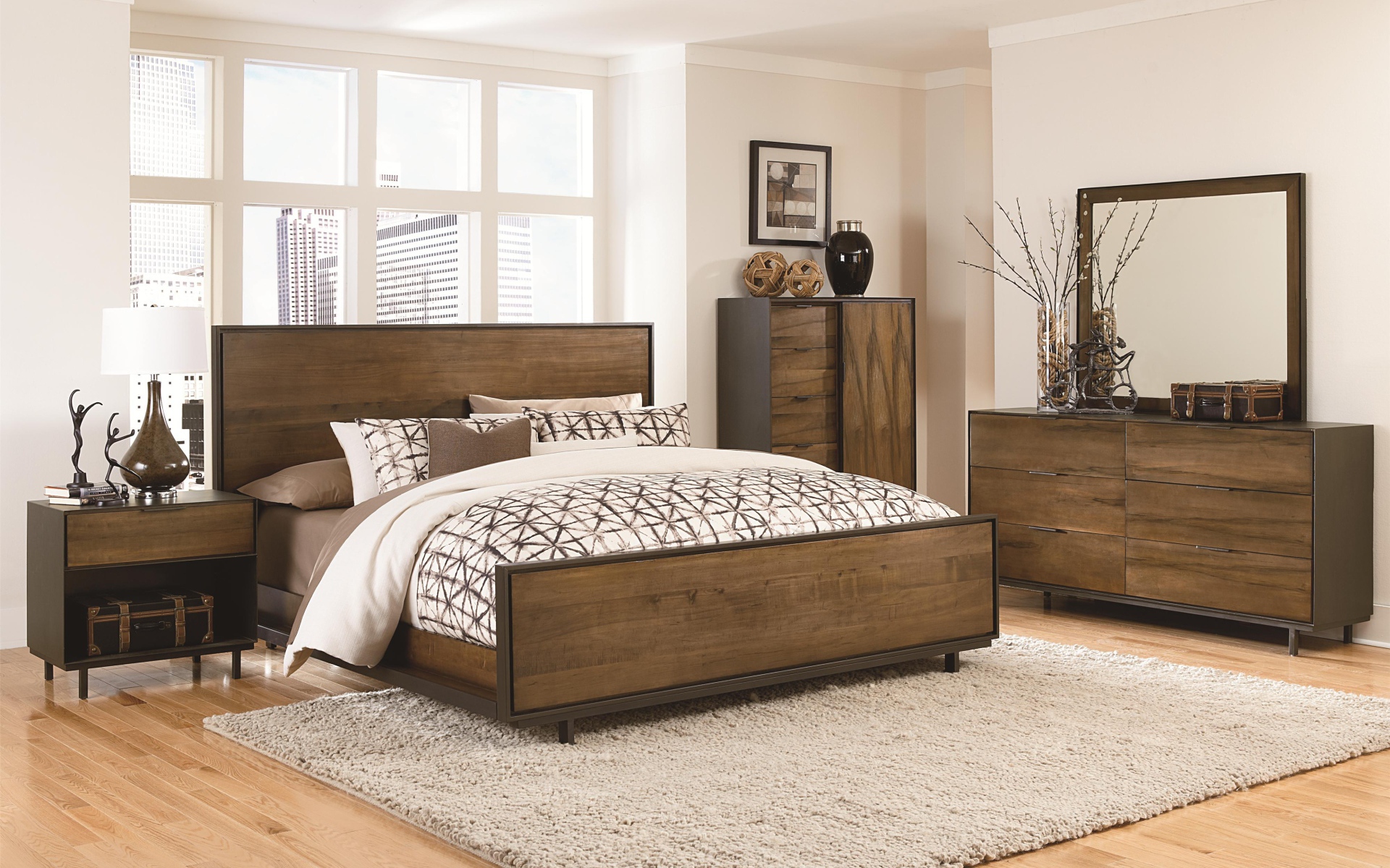 Спальня из натурального дерева