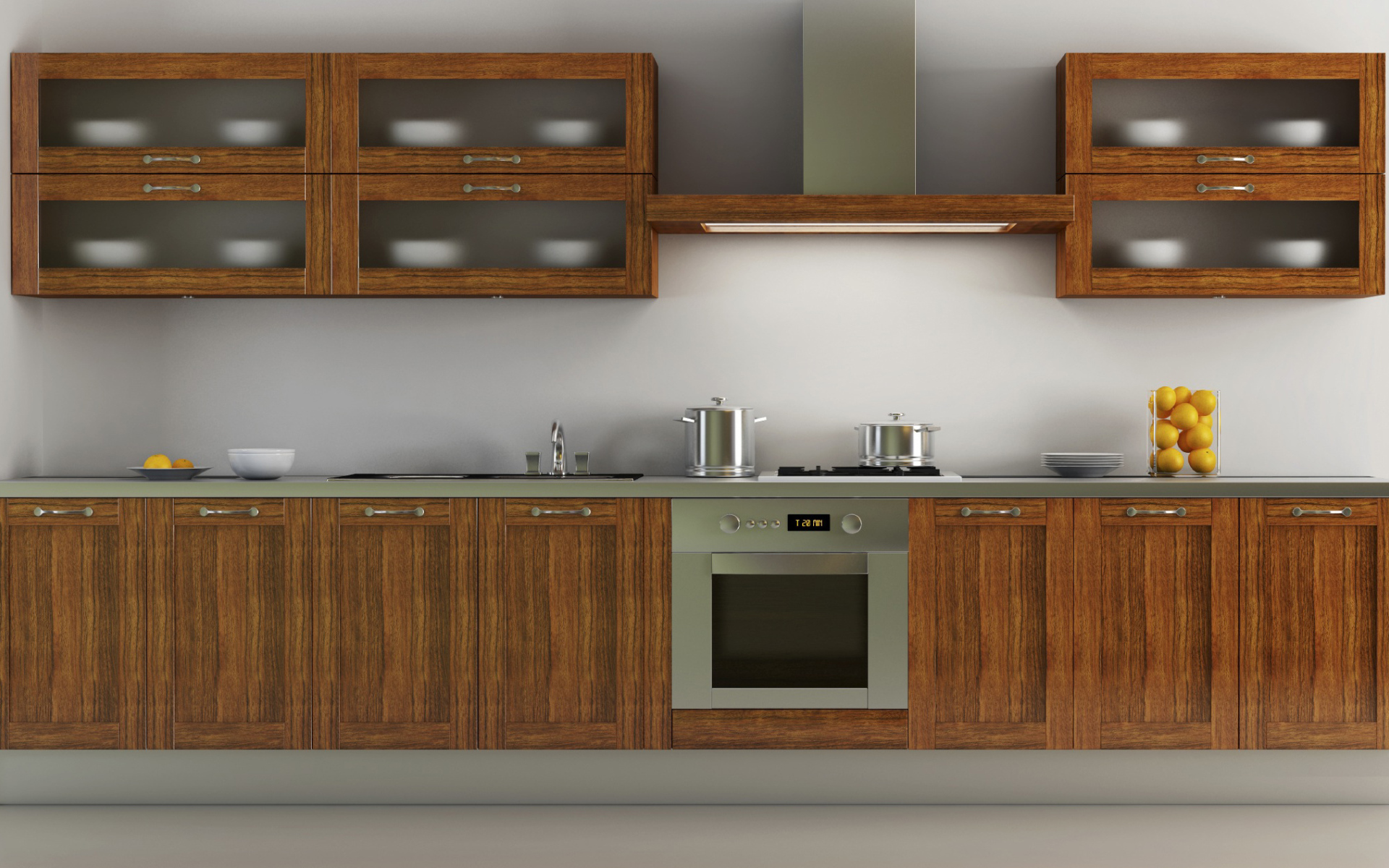 Большая коричневая кухня