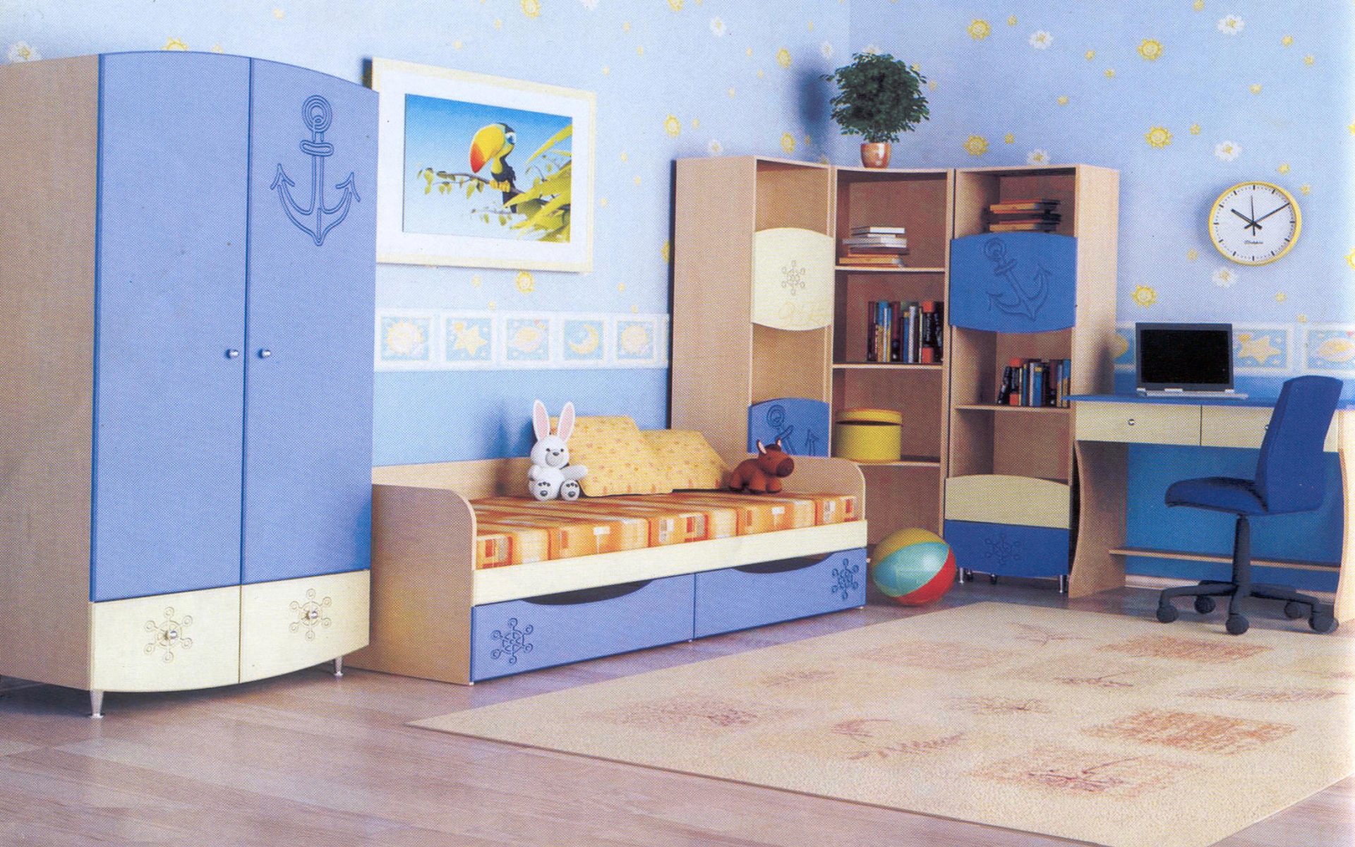 Синяя детская комната