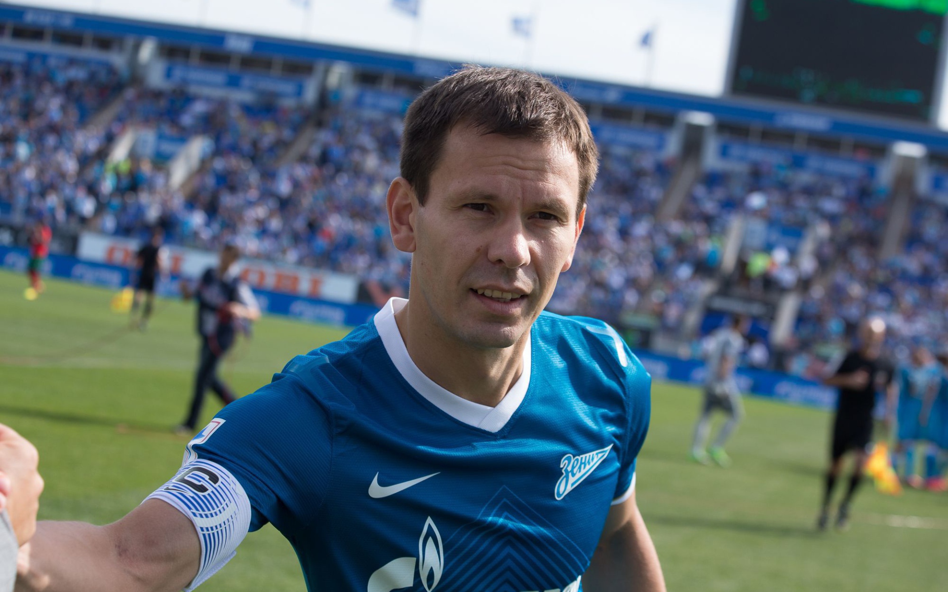 Zenit midfielder Konstantin Zyryanov on the field