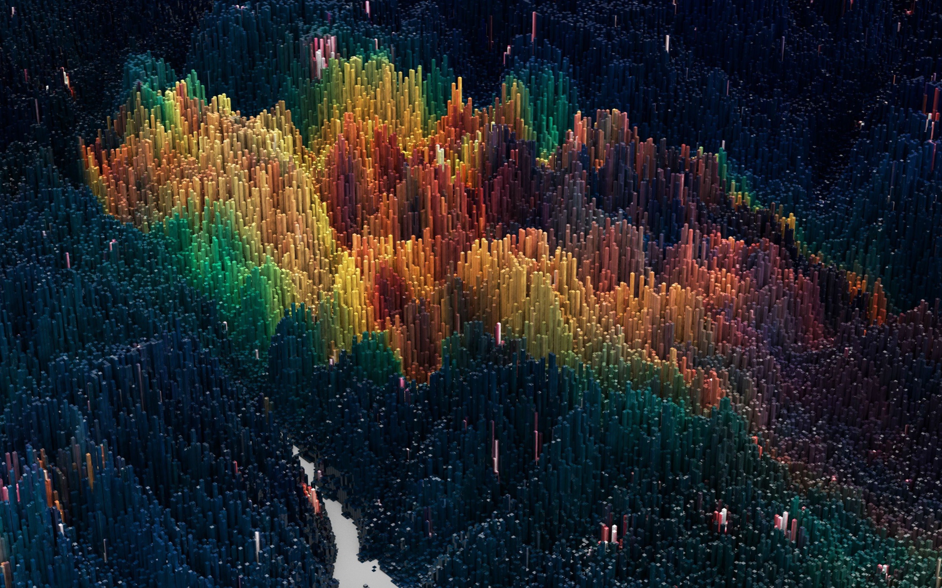 Пейзаж из абстрактных столбов