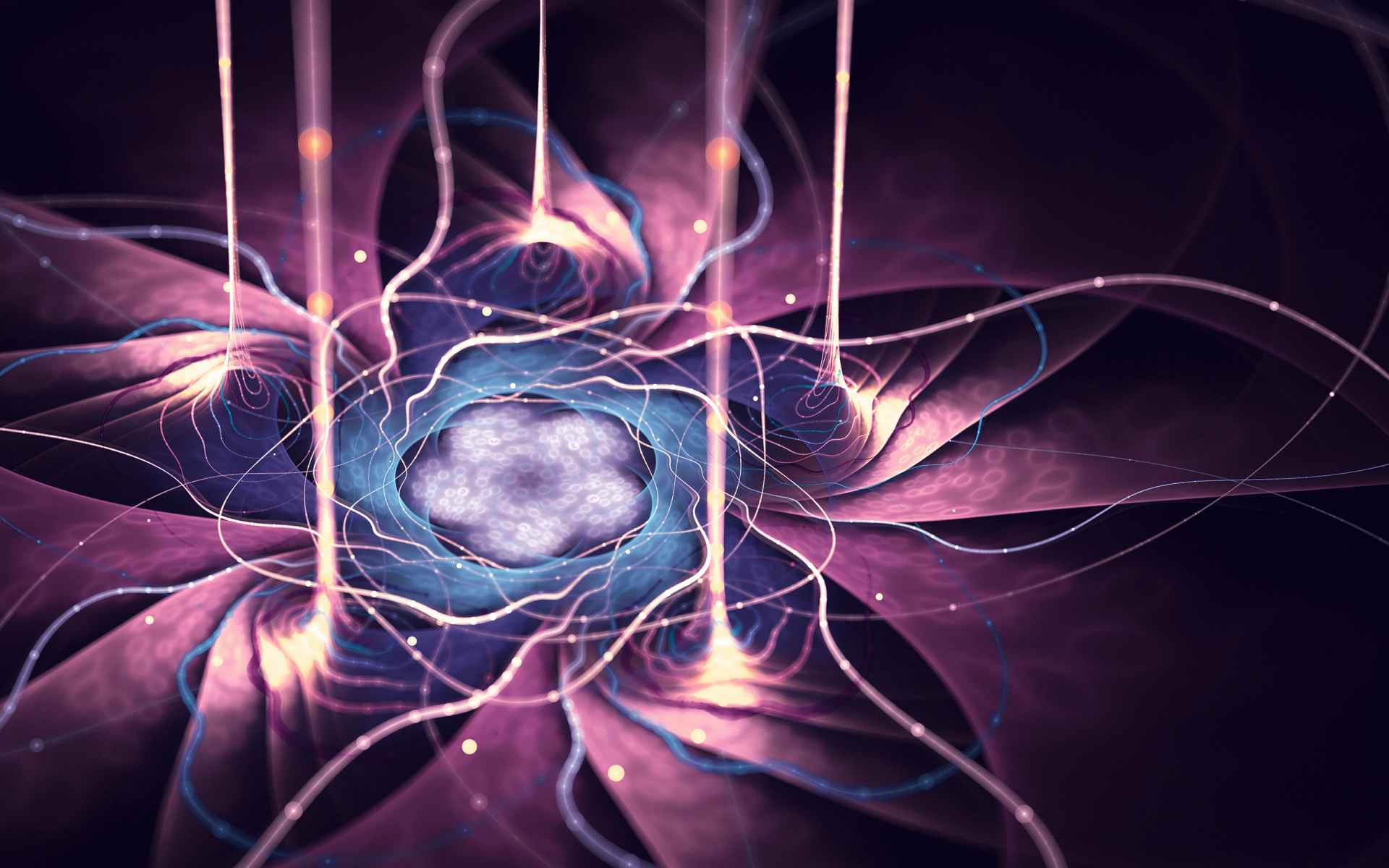 Потоки энергии фиолетового цветка