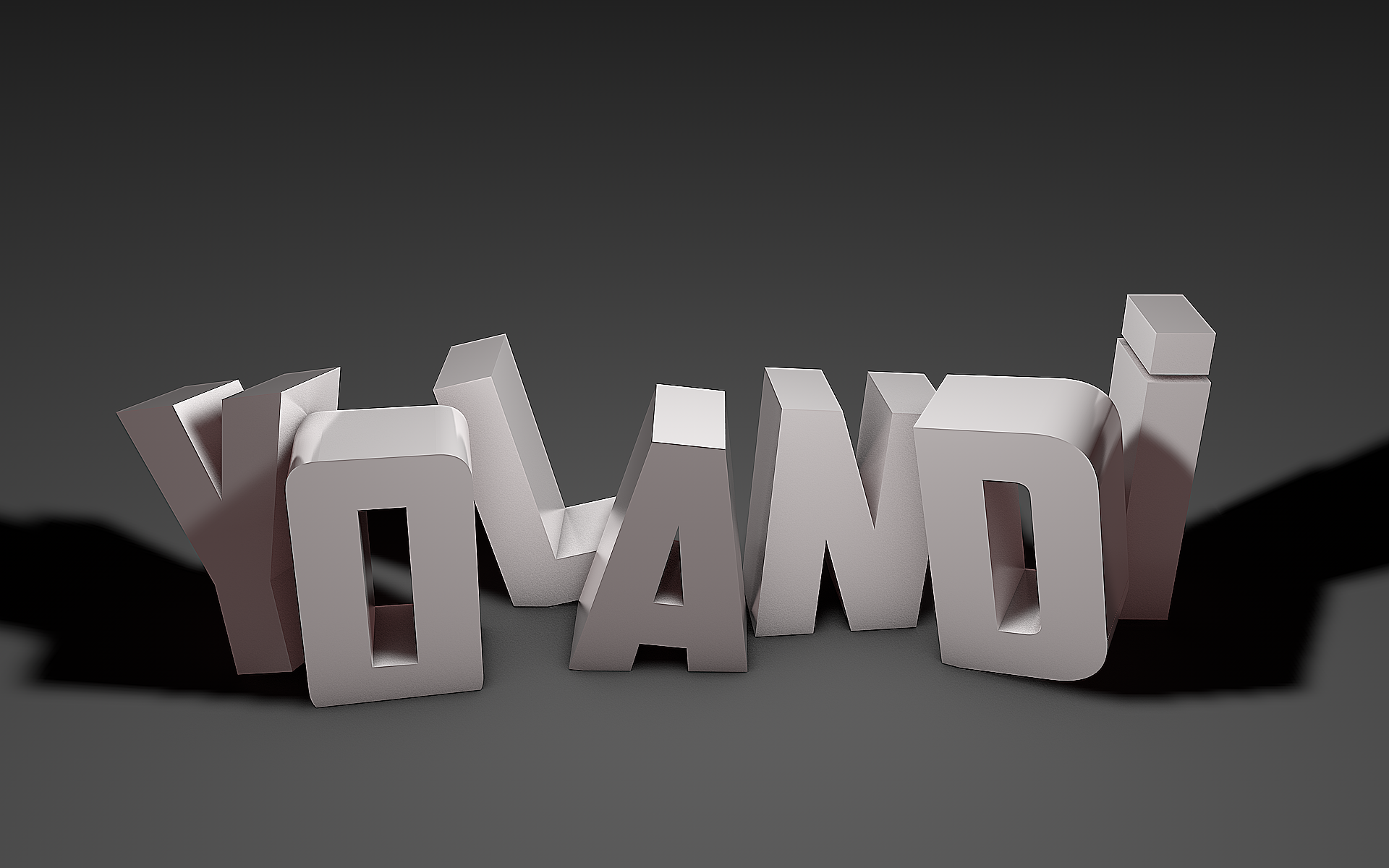 Белые буквы на сером фоне, 3Д модель