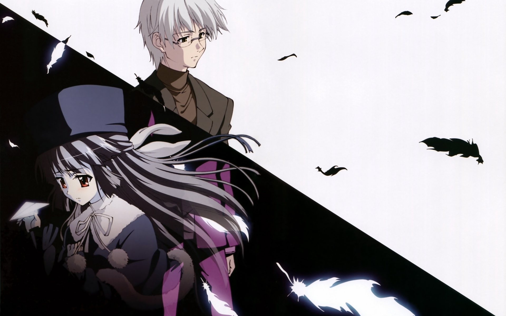 Черное и белое в аниме Эф - история воспоминаний