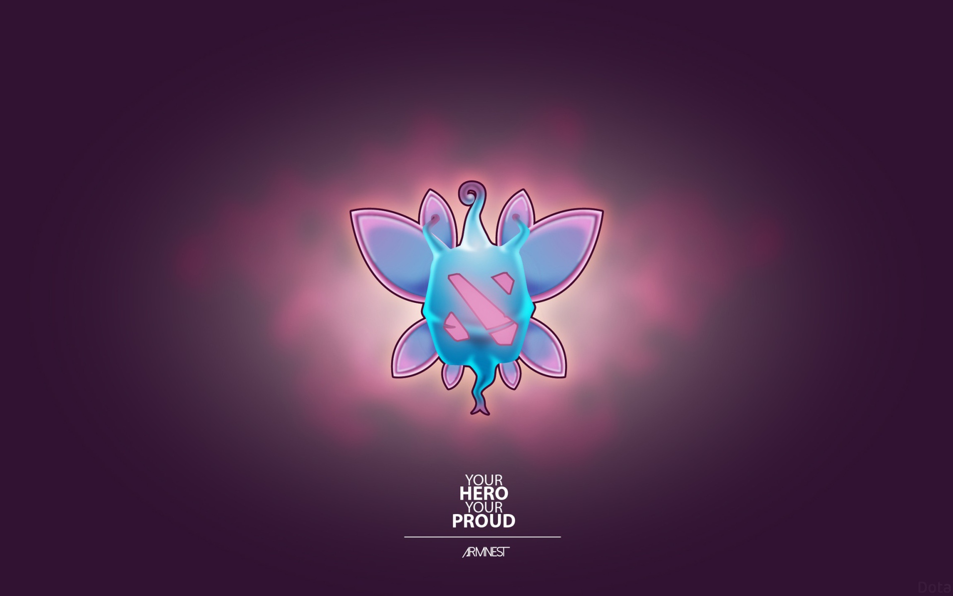 Герой аниме, фиолетовый фон