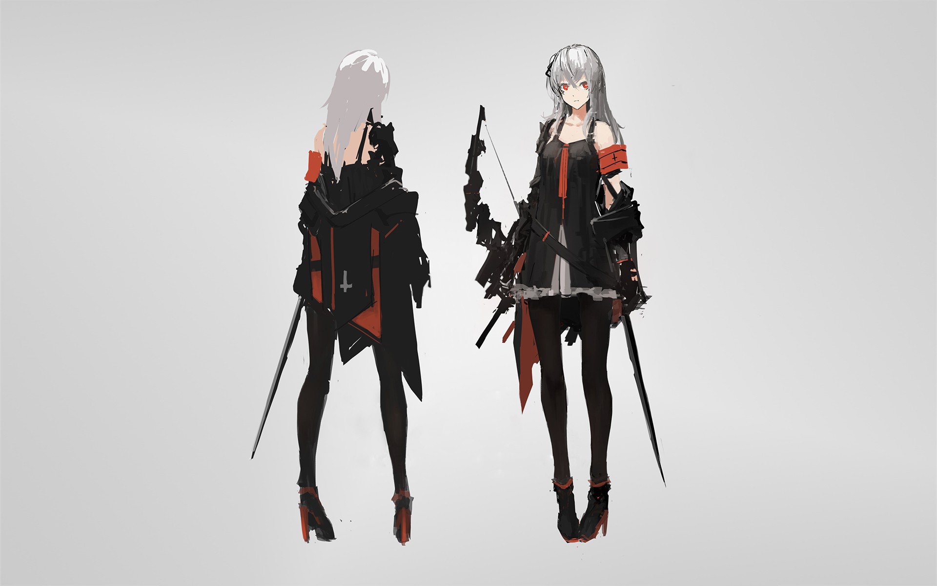 Две девушки аниме Pixiv Fantasia T