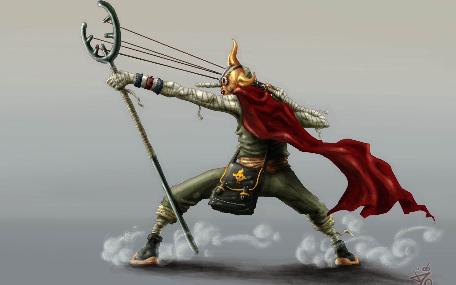 Юсуп стреляет из рогатки в аниме Большой куш