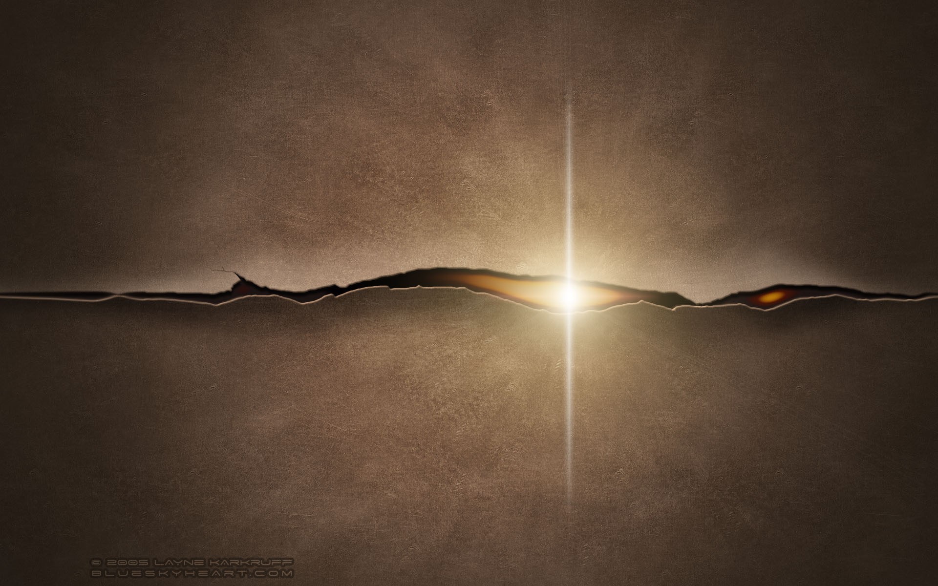 Трещина в ткани, коричневый фон