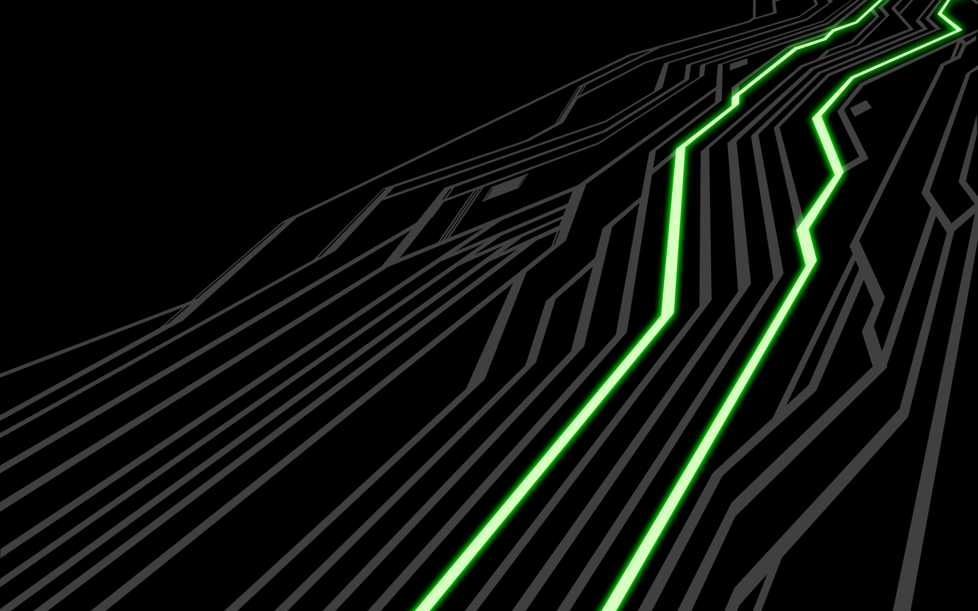 Зеленые линии на черном фоне, аниме Ночь прибытия