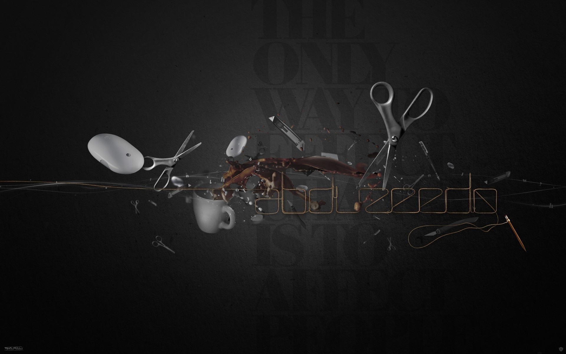 Бытовые инструменты, серый фон