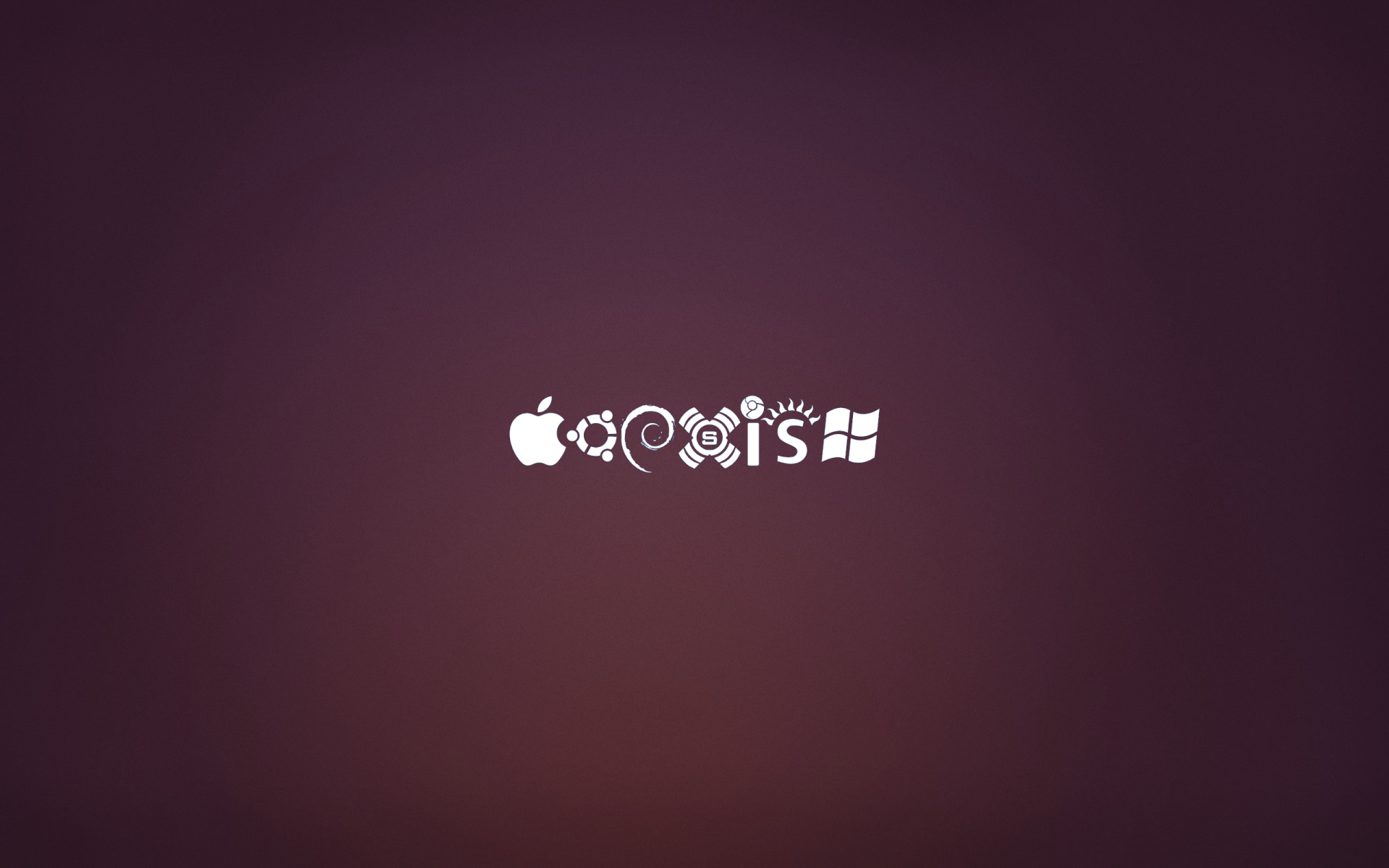 Значки операционных систем на фиолетовом фоне