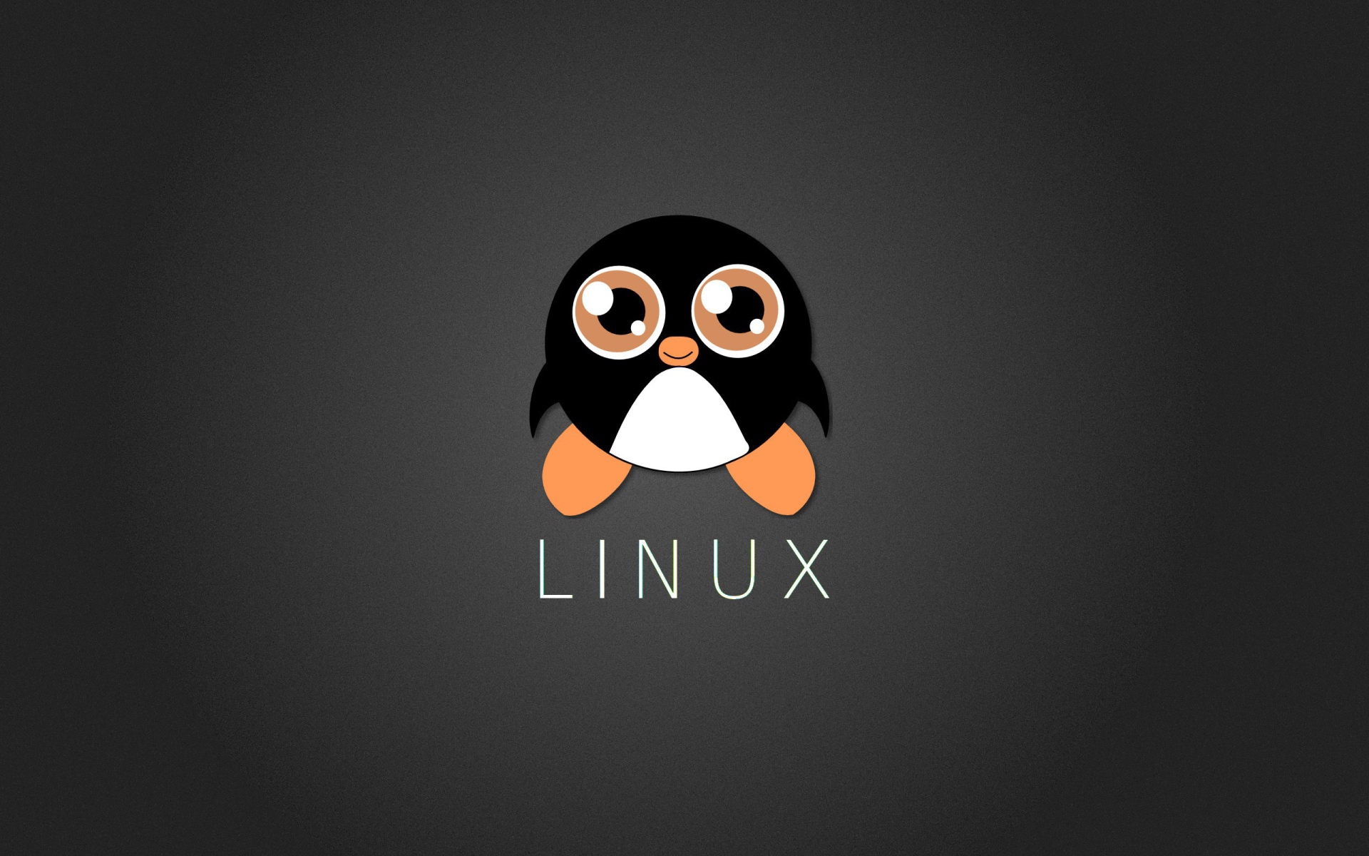 Пингвин Линукс, серый фон