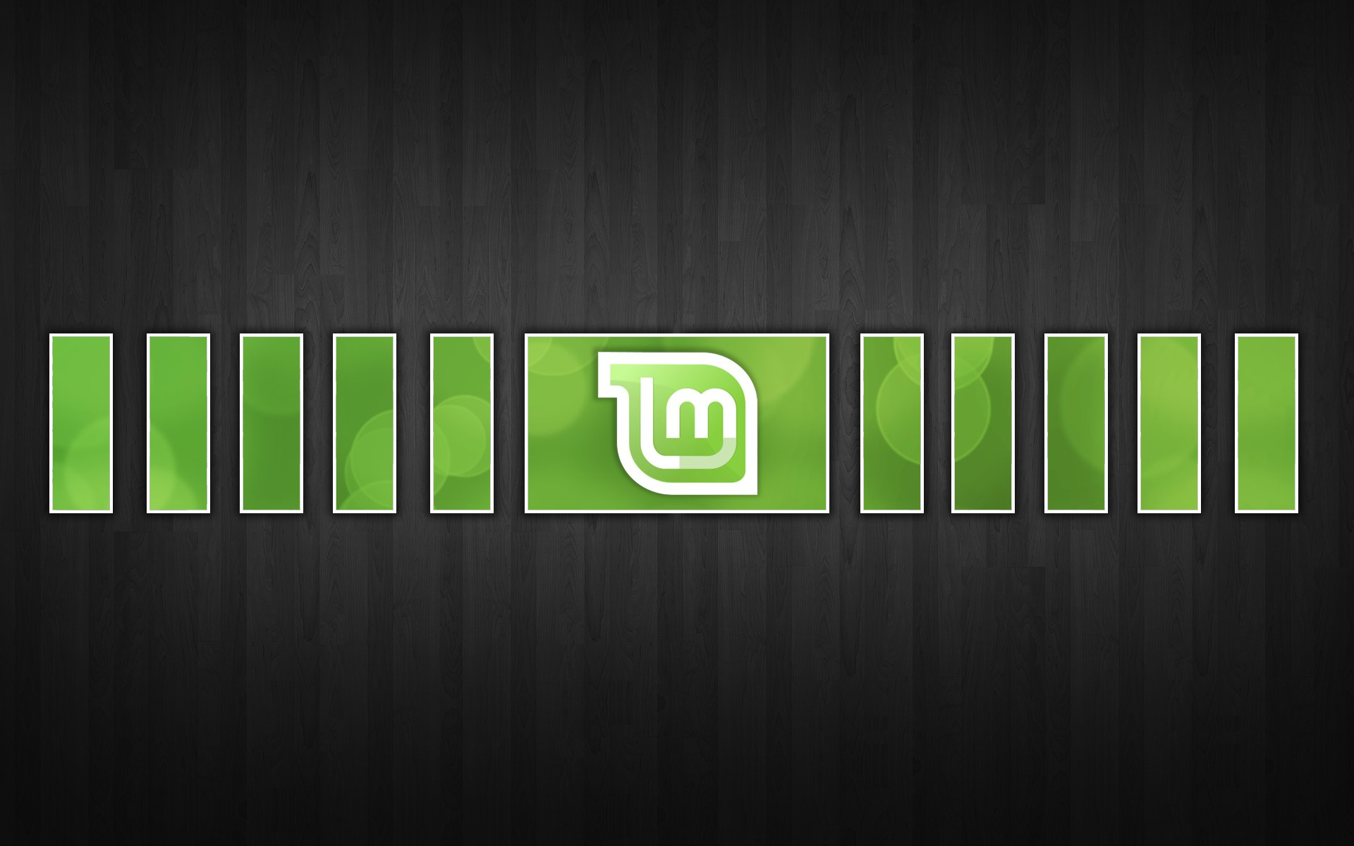 Модульная картина Linux Mint на черном фоне