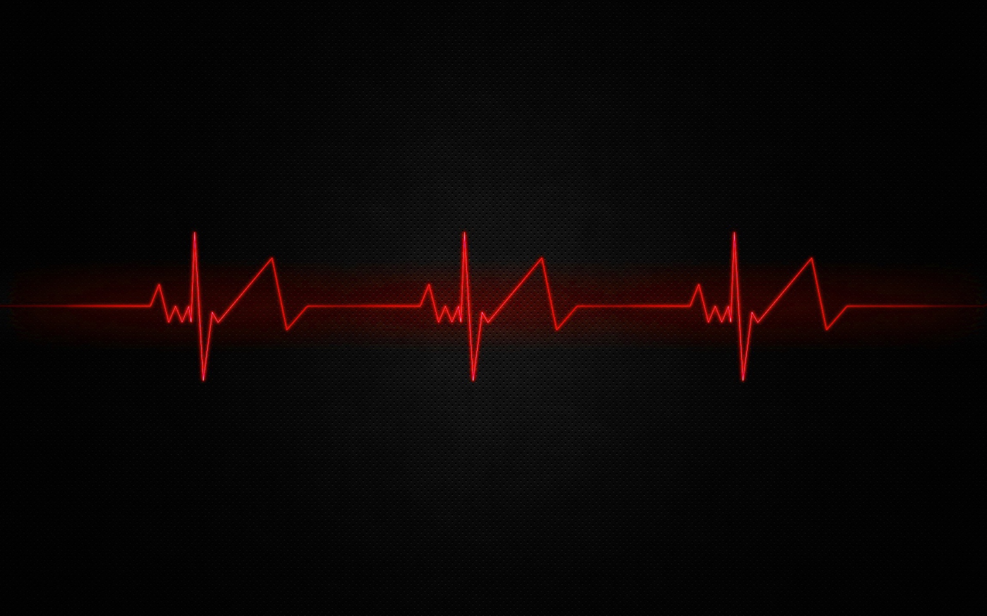 Красная нить пульса на черном фоне