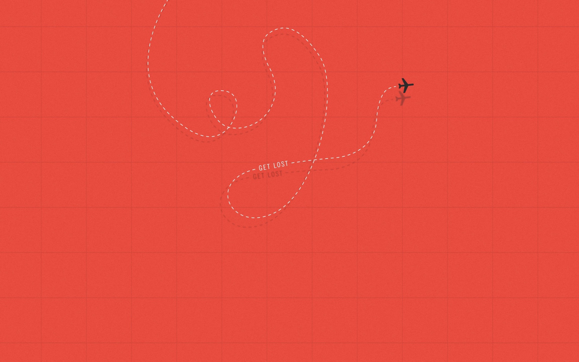 Самолет оставил след на красном фоне