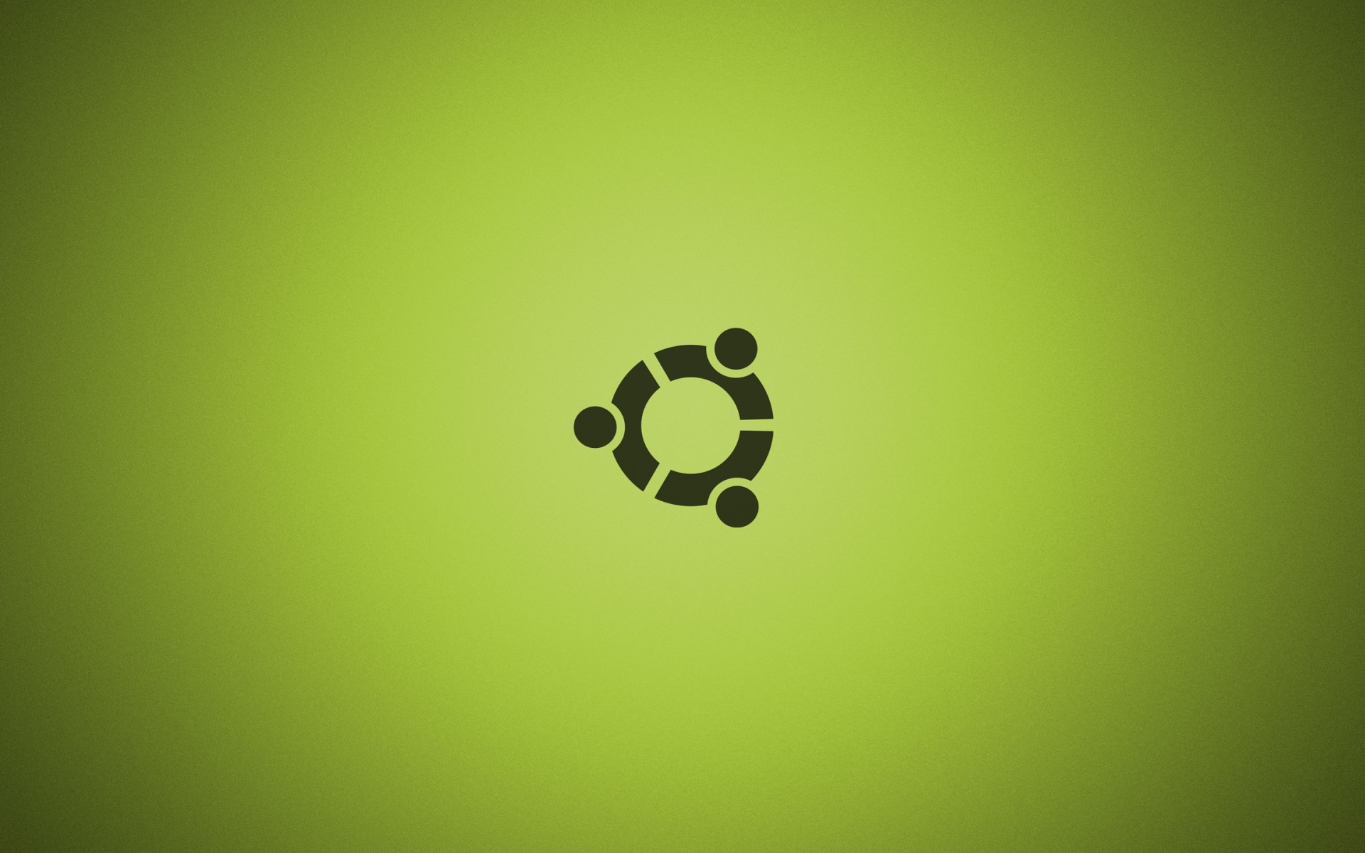 Черный символ Ubuntu на зеленом фоне