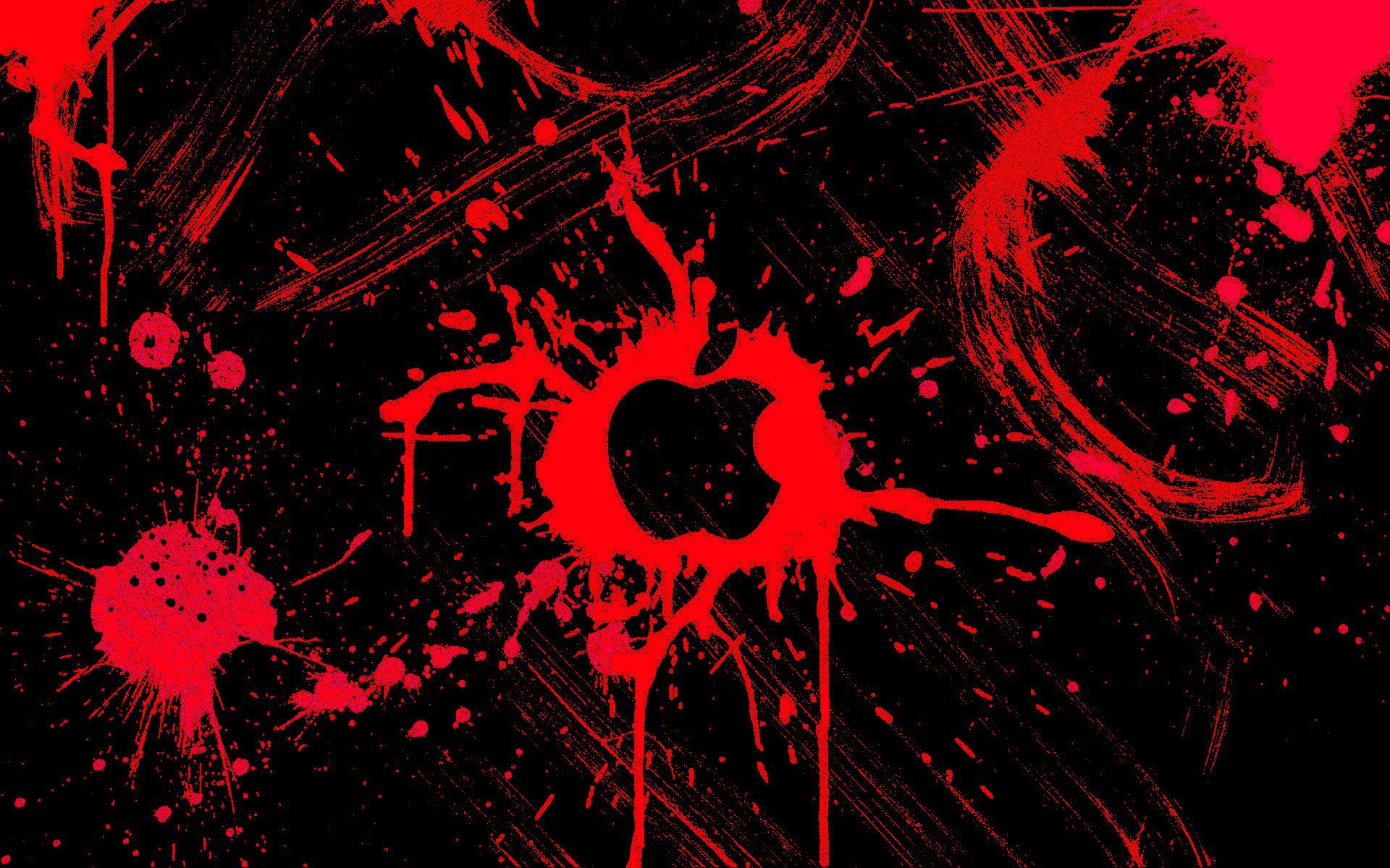 Символ на красном трафарете Apple Inc.