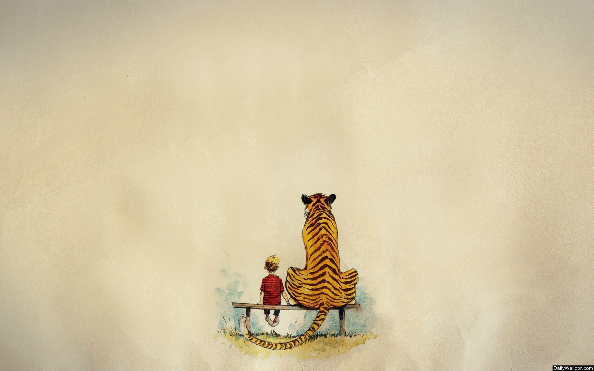 Мальчик и тигр из комикса Кельвин и Хоббс