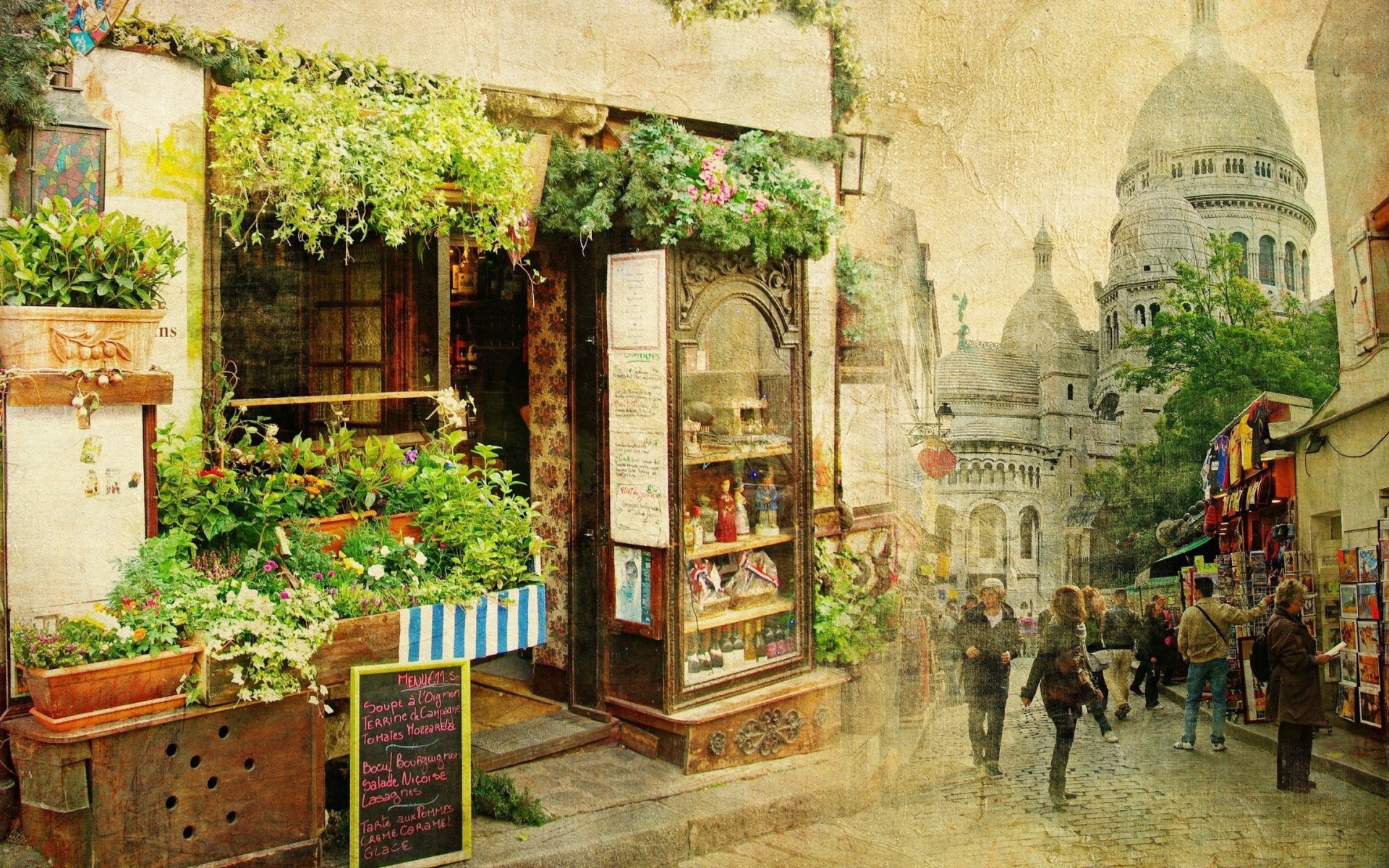 Цветочная лавка на одной из улиц Парижа