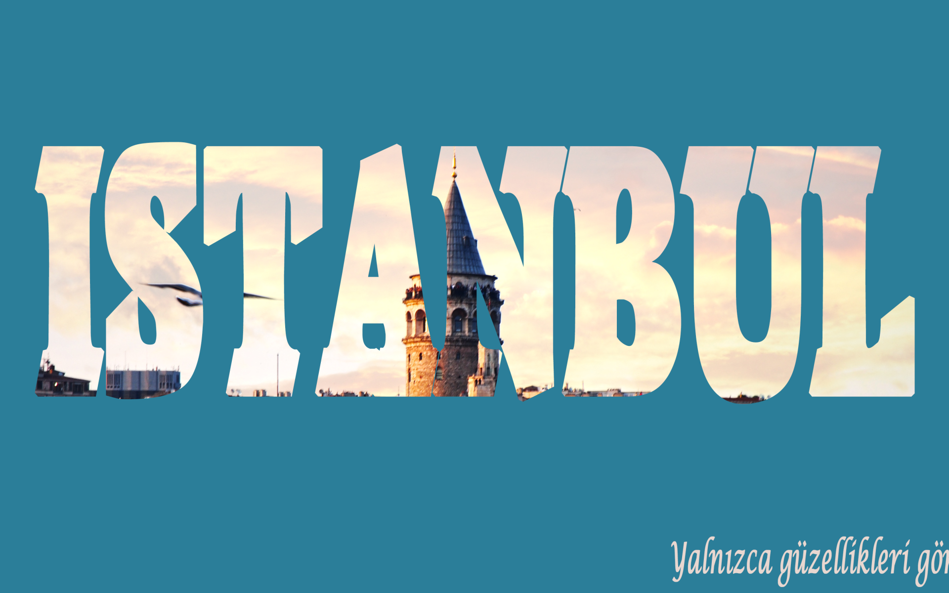 Галатская башня на названии Стамбула