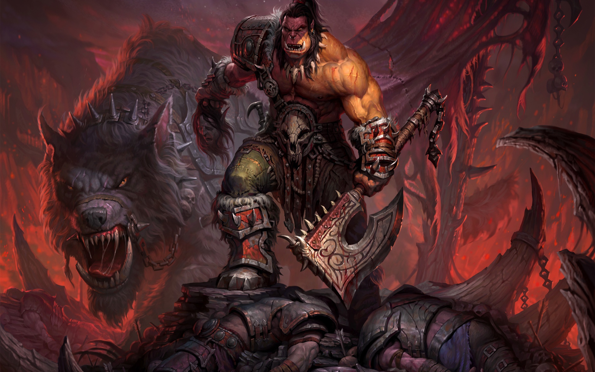 Воин с топором в игре World of Warcraft Warlords of Draenor