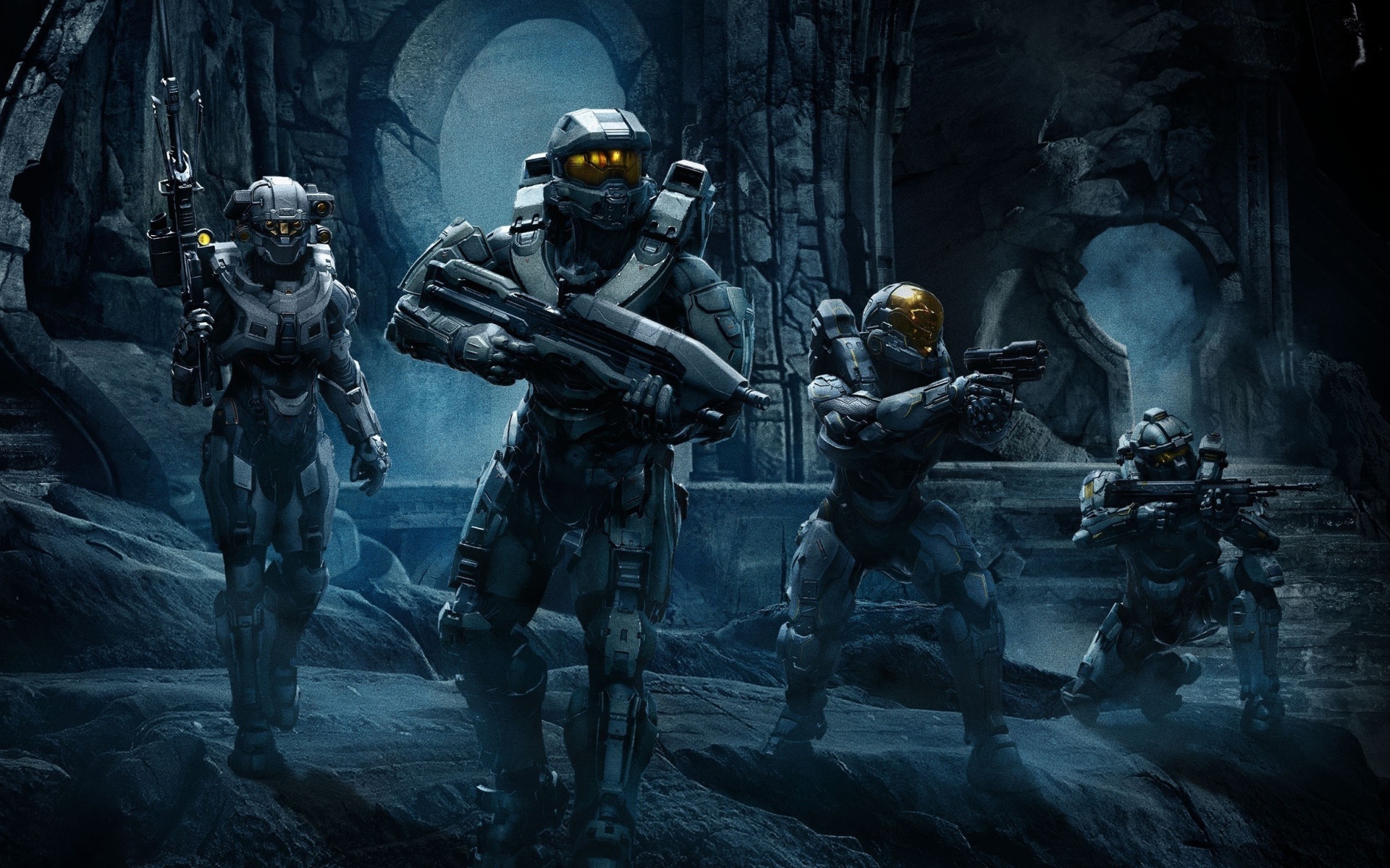 Мастер Чиф ведет команду в бой, игра Halo