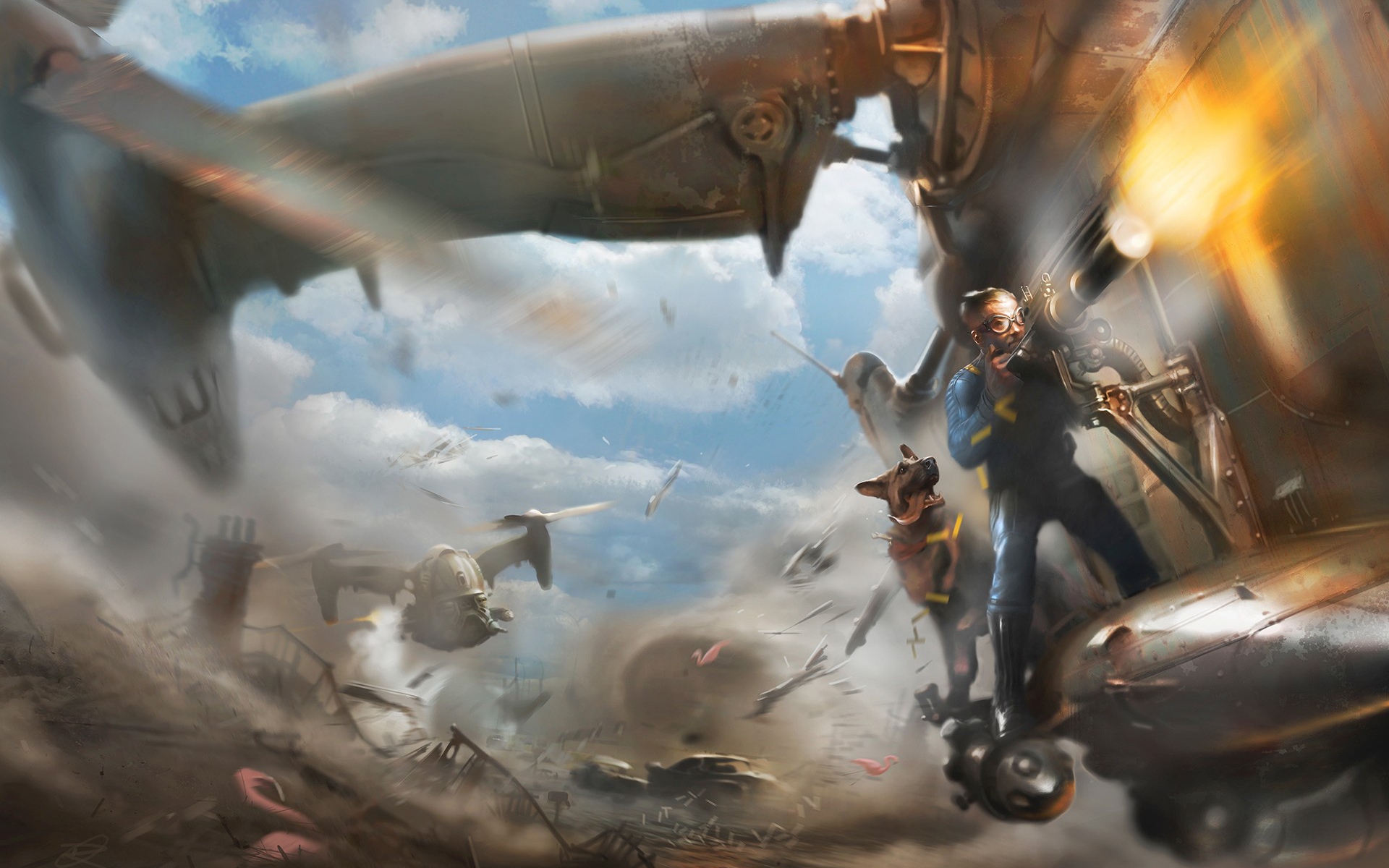 Сражение в воздухе, игра Fallout 4