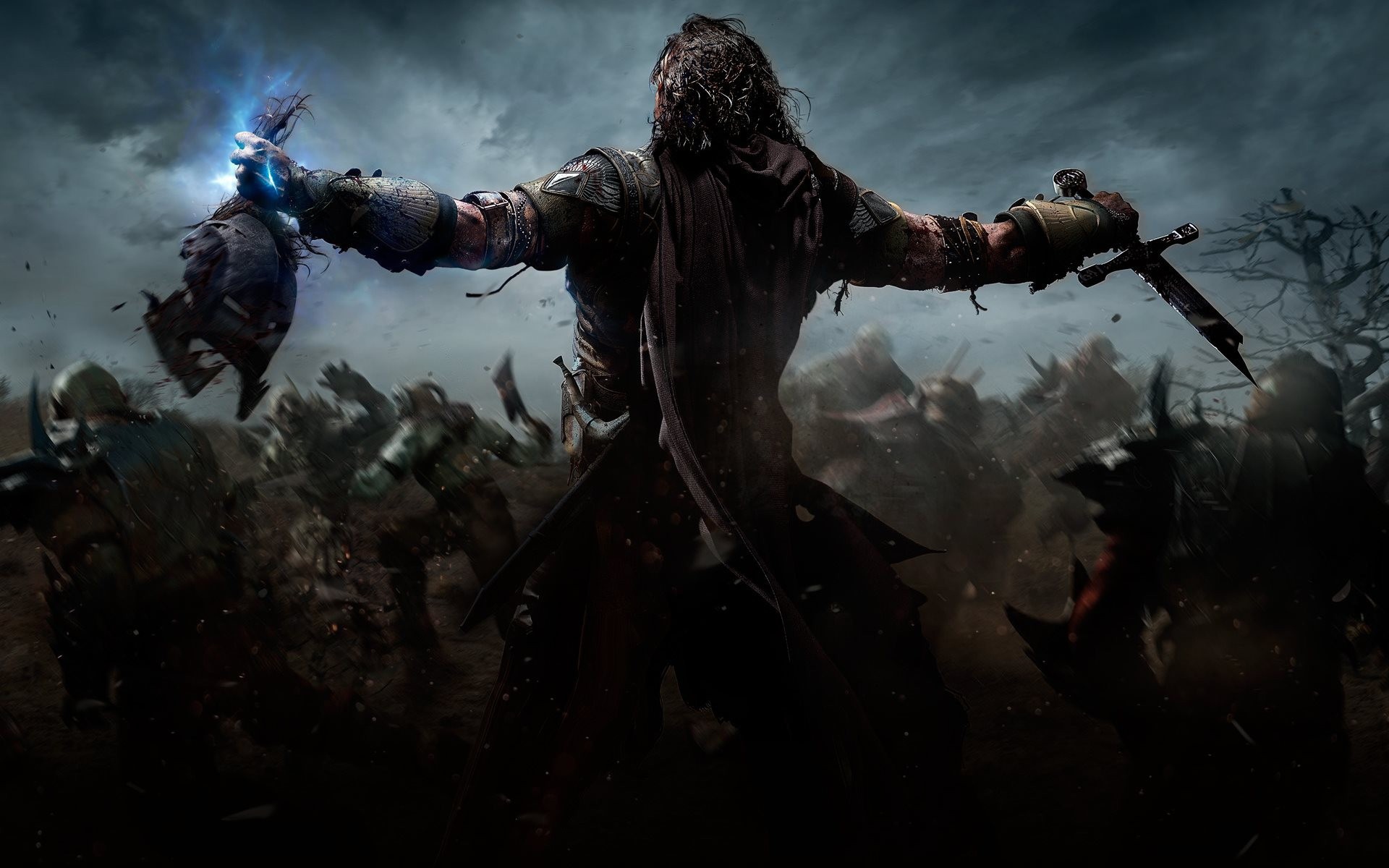 Солдат отрубил голову врагу в игре Middle-earth Shadow of Mordor