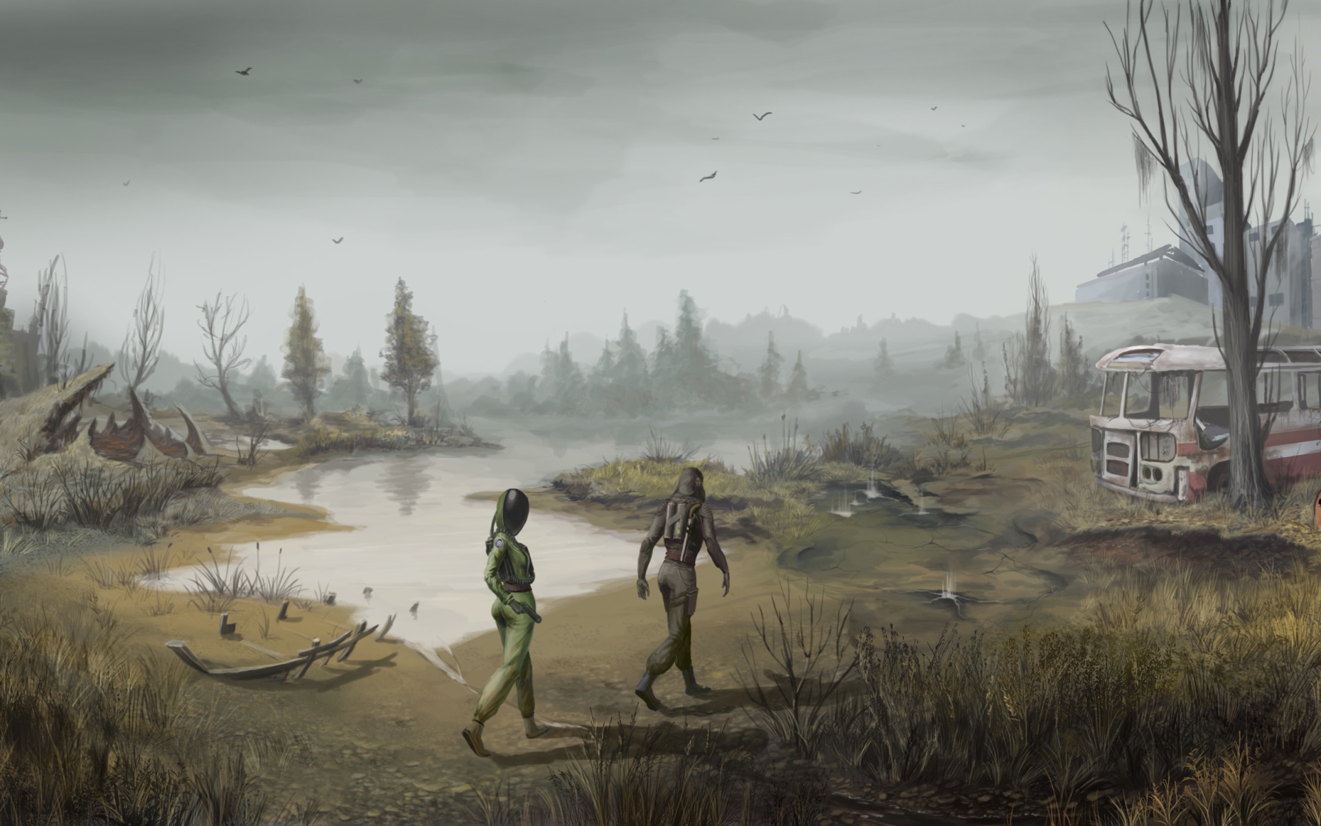 Прогулка по заброшенной местности, игра S.T.A.L.K.E.R