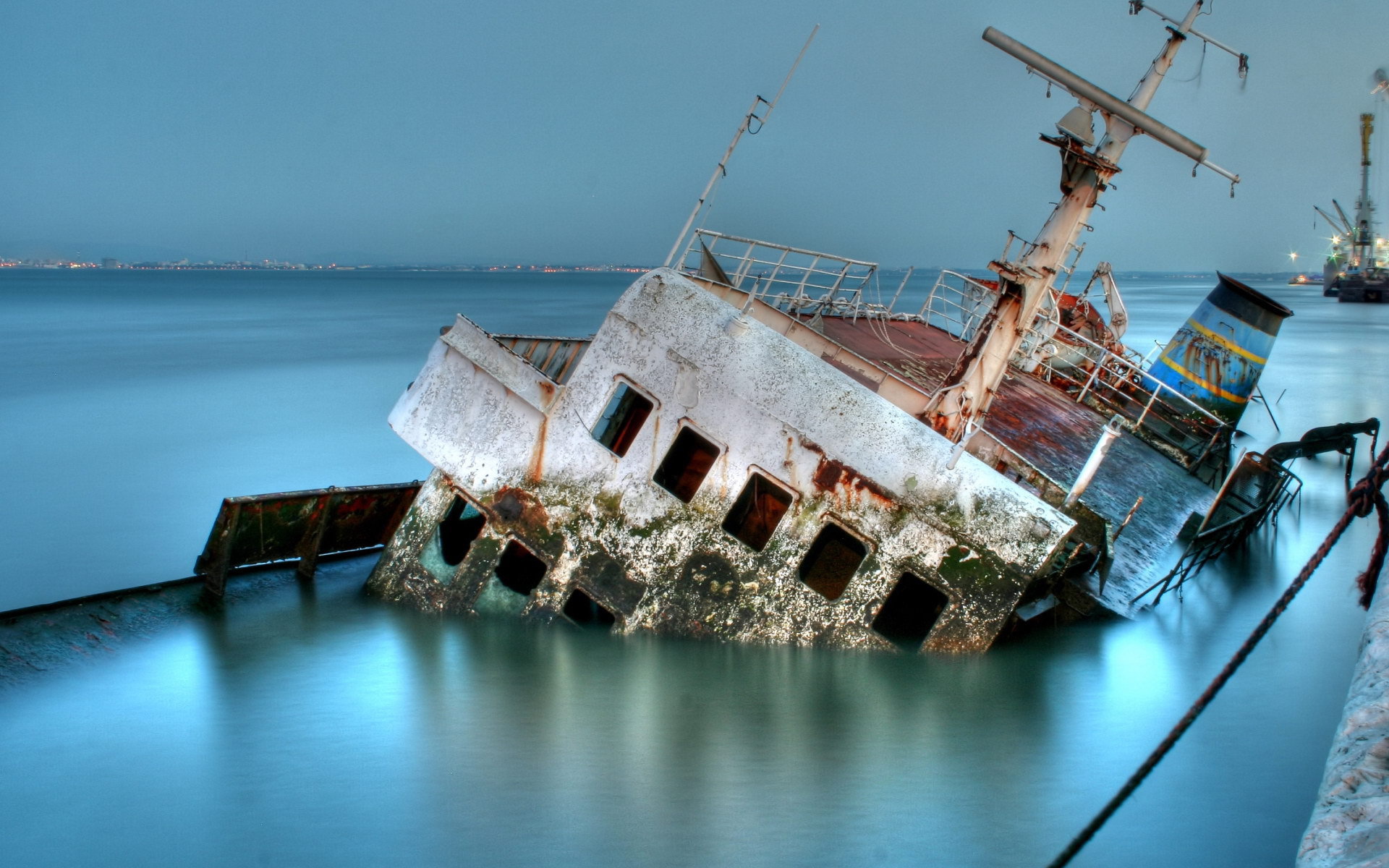 Sunken old ship