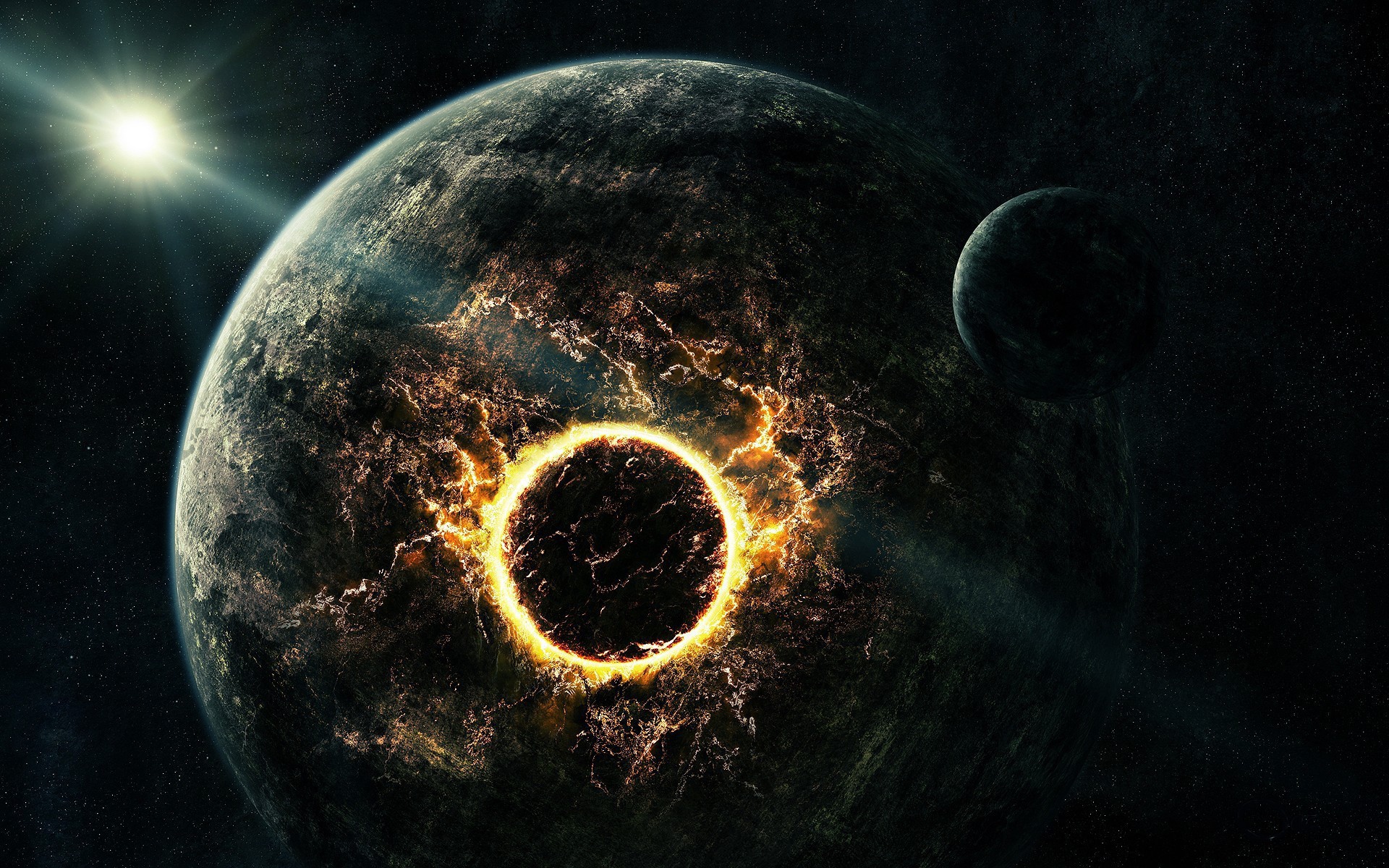 Спутники врезаются в планету