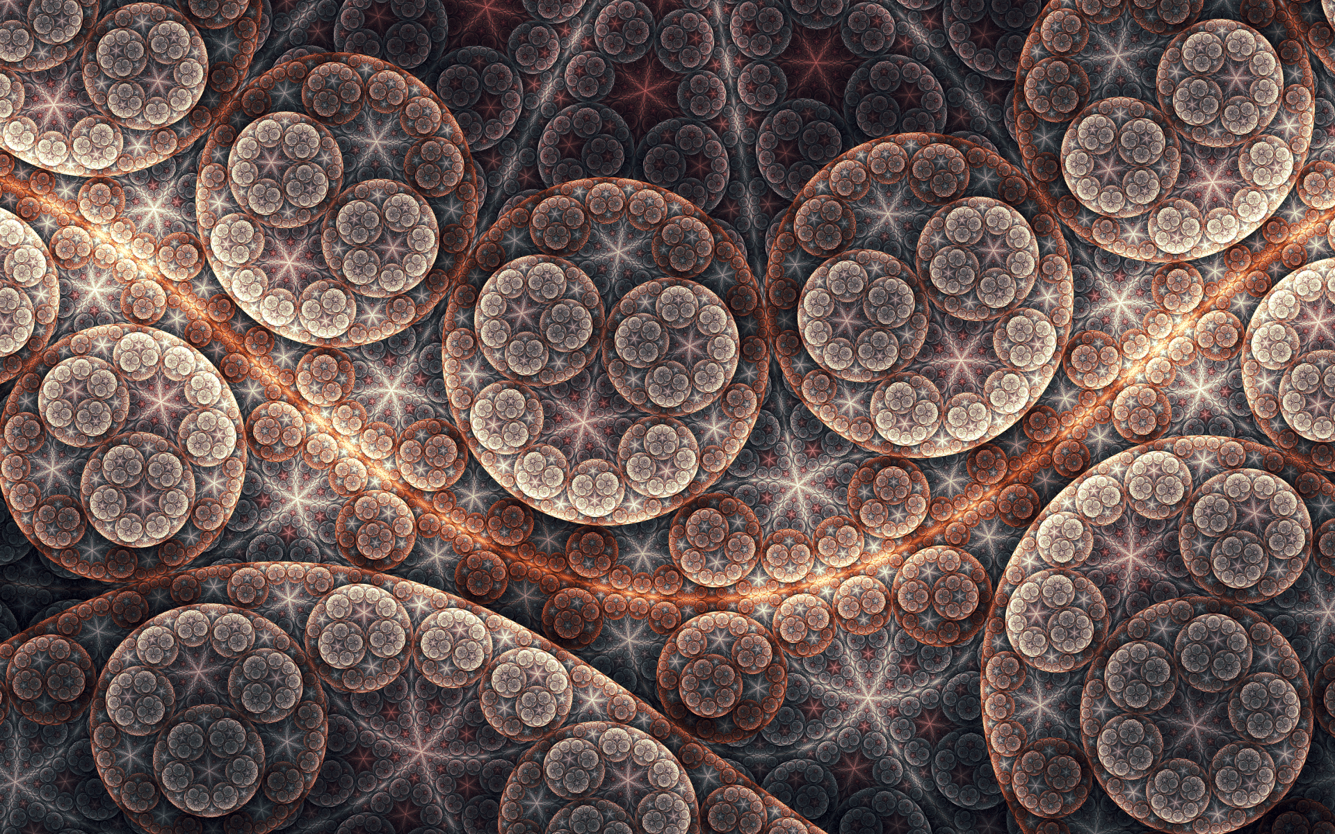 Абстрактные круги, фрактальный рисунок
