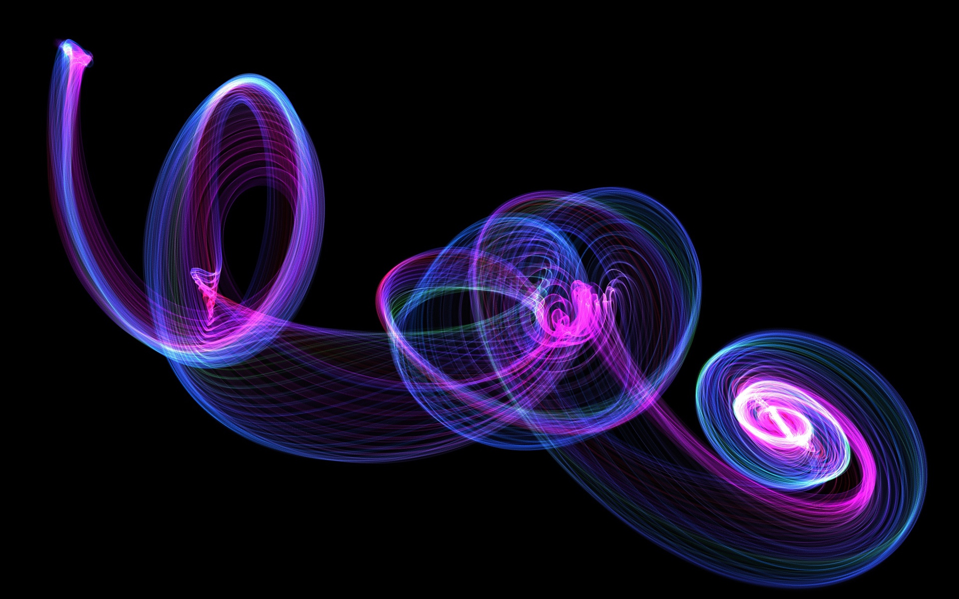 Красивые разноцветные волны на черном фоне