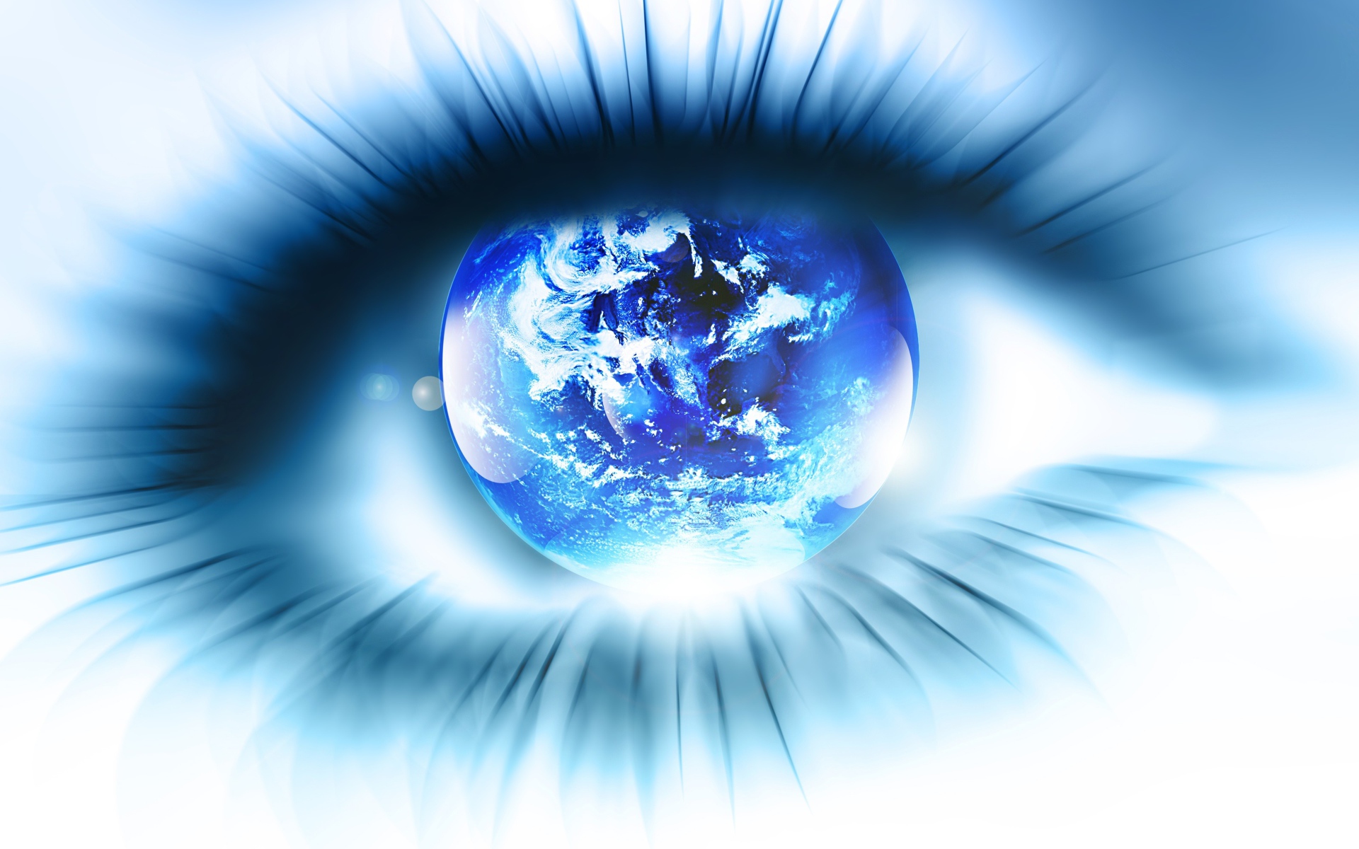 Глаз с голубой планетой земля абстракция 