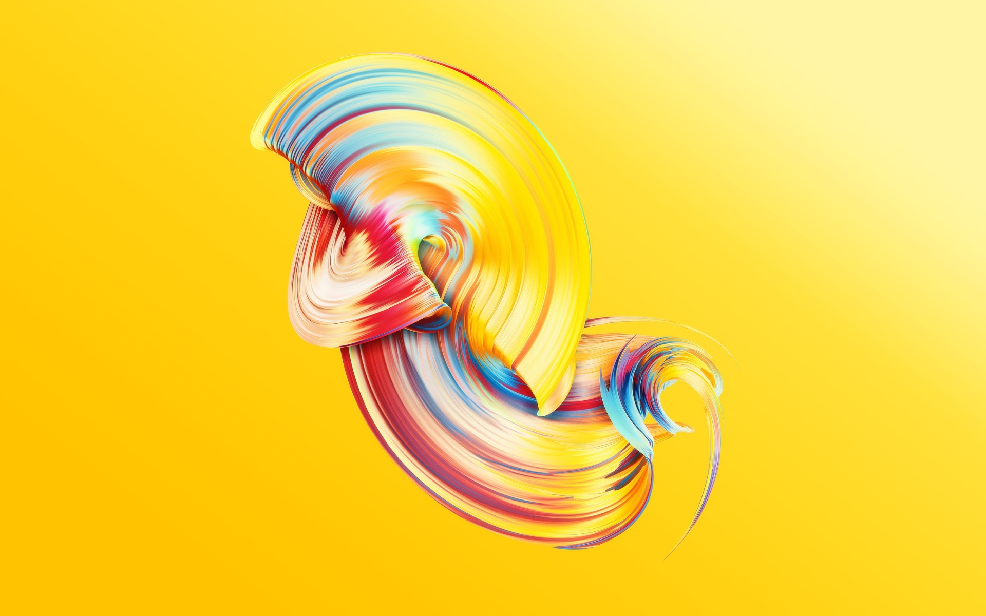 Радужный узор на желтом фоне 