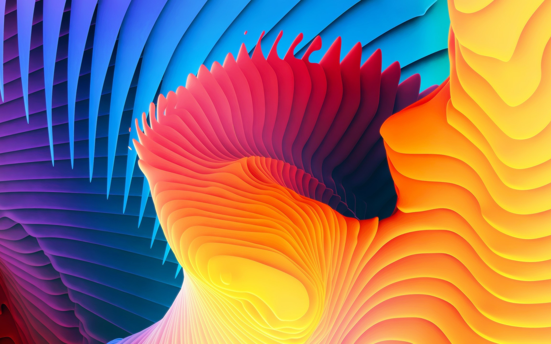 Спектральный рисунок 3д графика 