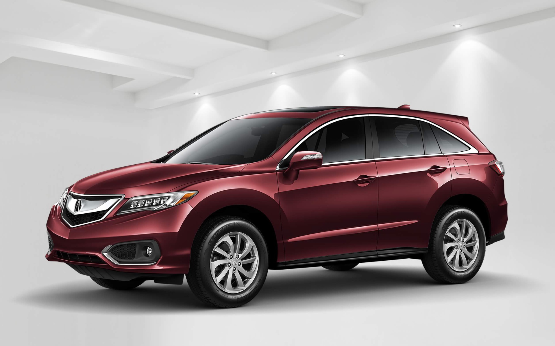 Бордовый автомобиль внедорожник Acura RDX Front Exterior, 2018