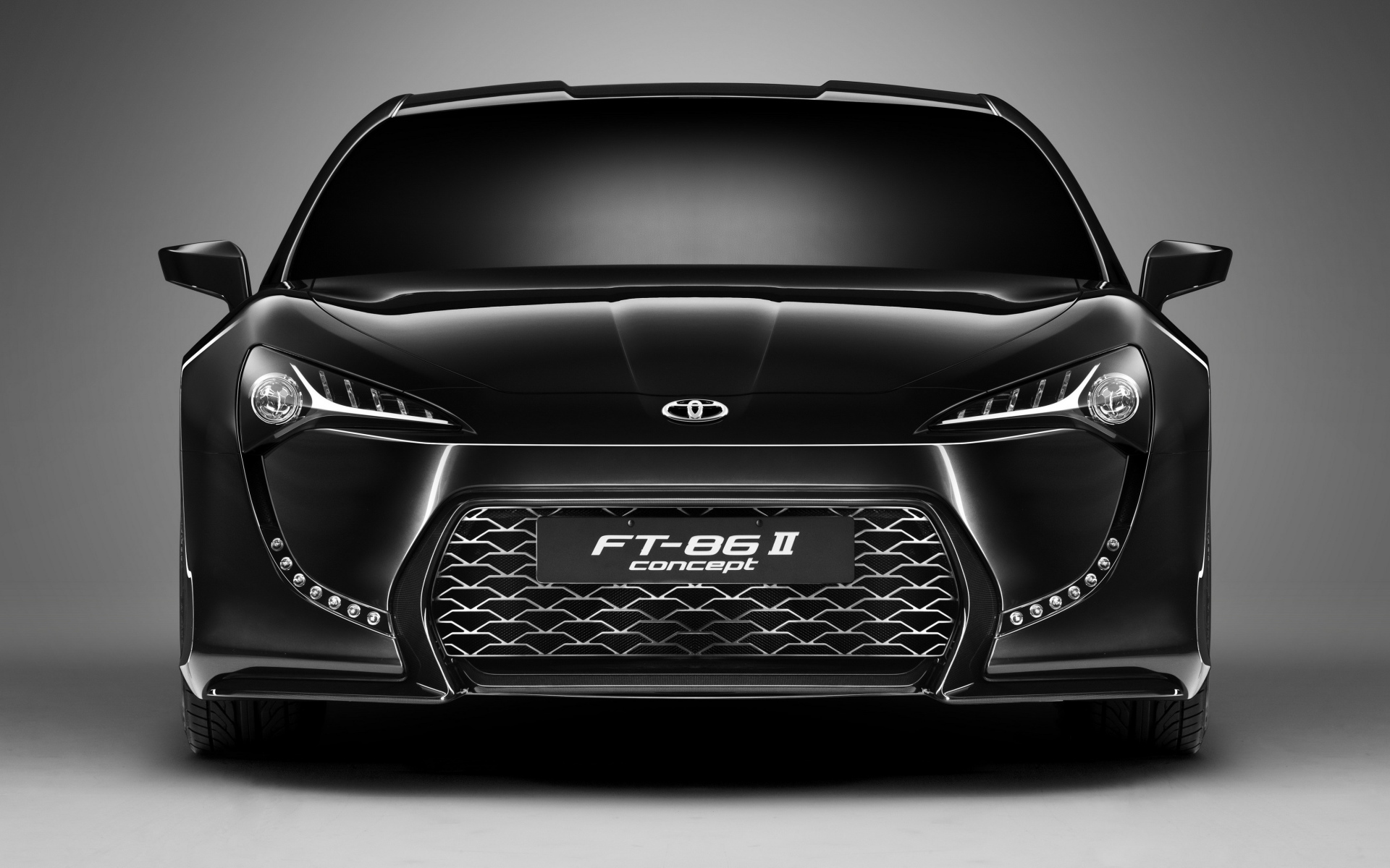 Черный автомобиль Toyota FT-86 II Concept вид спереди