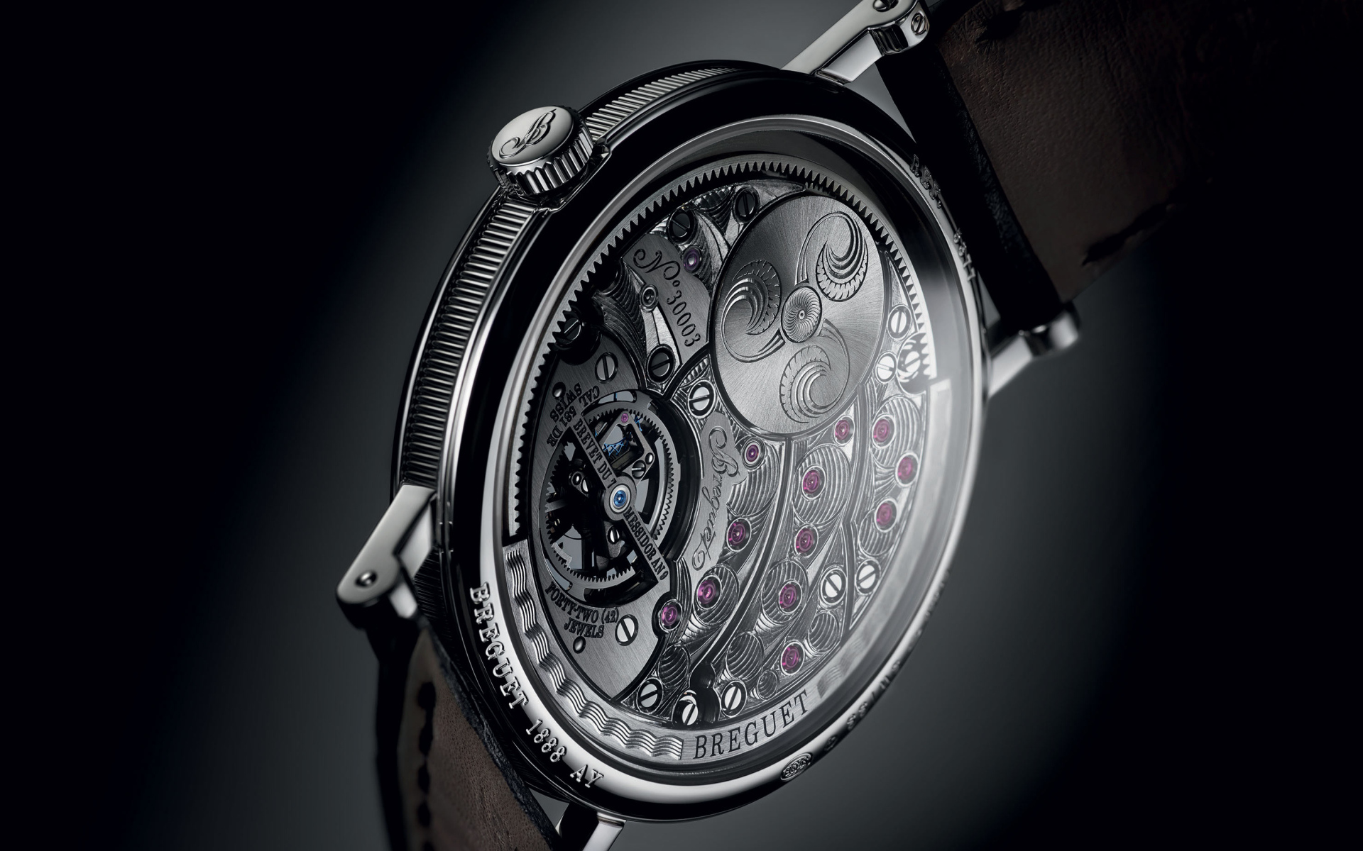 Стильные часы Breguet на черном фоне 