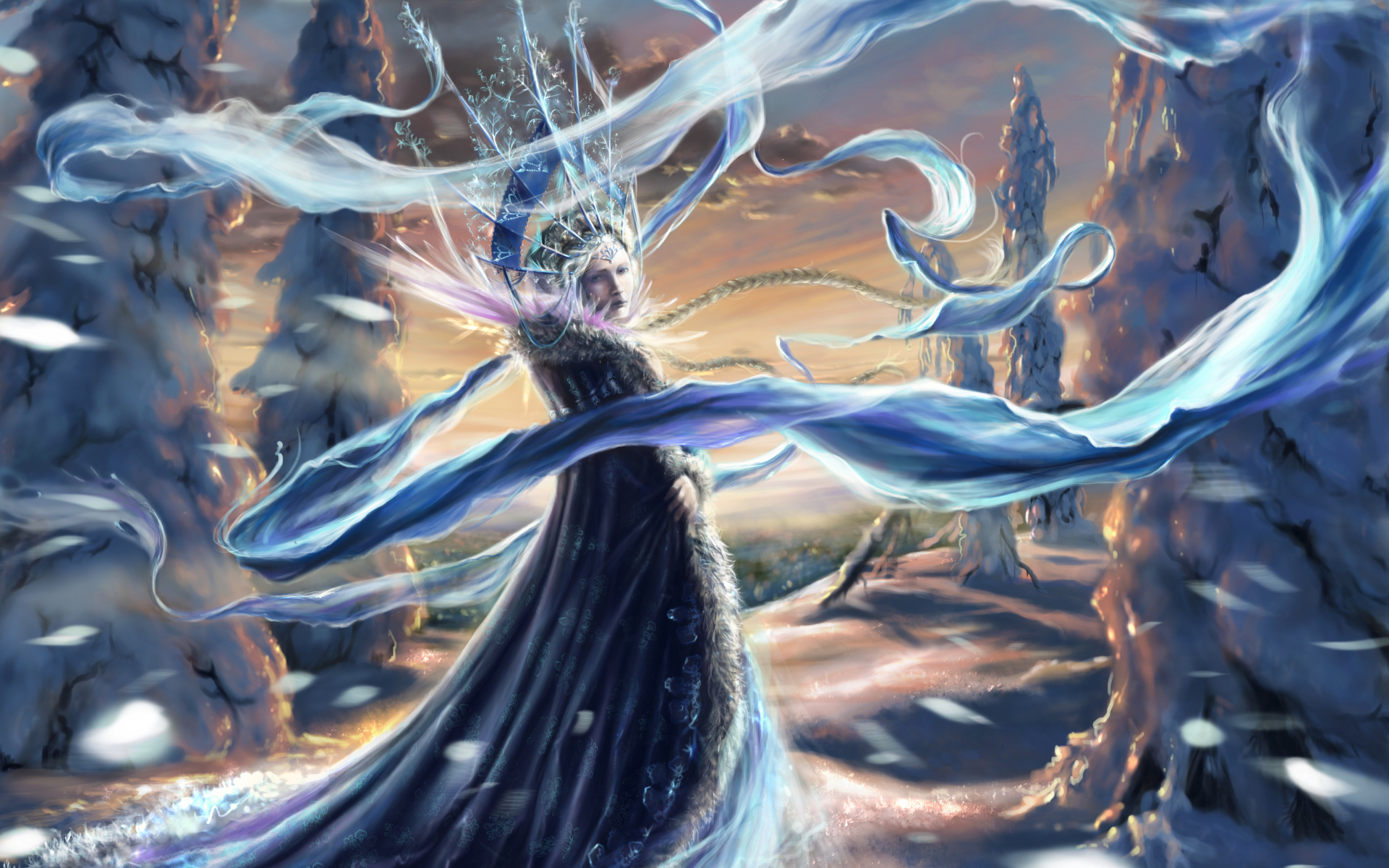 Красивая снежная королева фэнтези