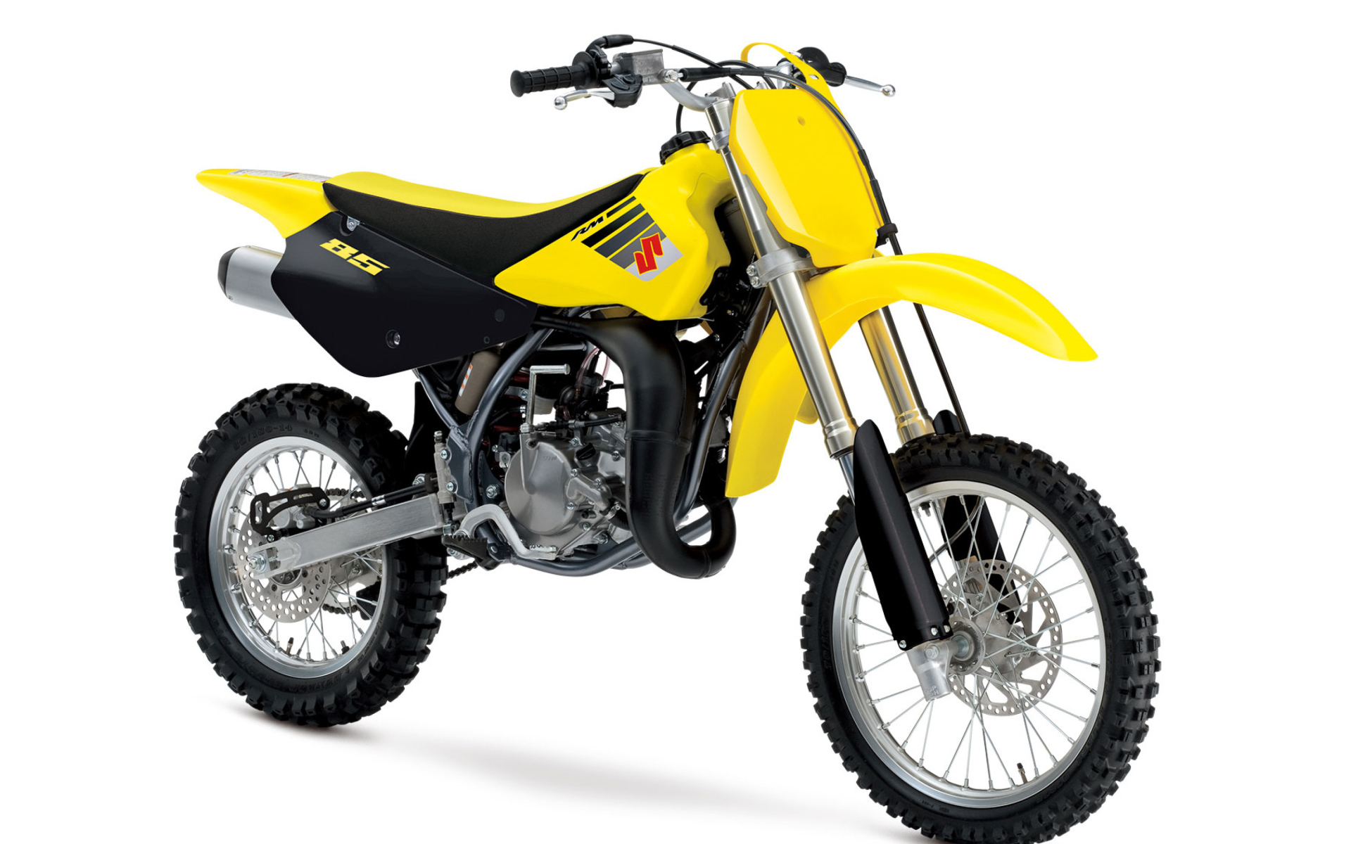 Желтый мотоцикл Suzuki RM85 